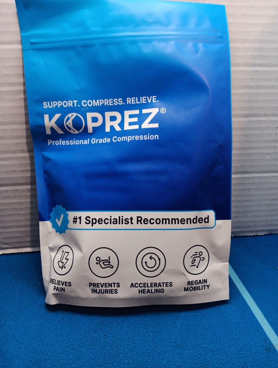 Koprez Size L – Professional Grade Compression Single Foot Sleeve Black