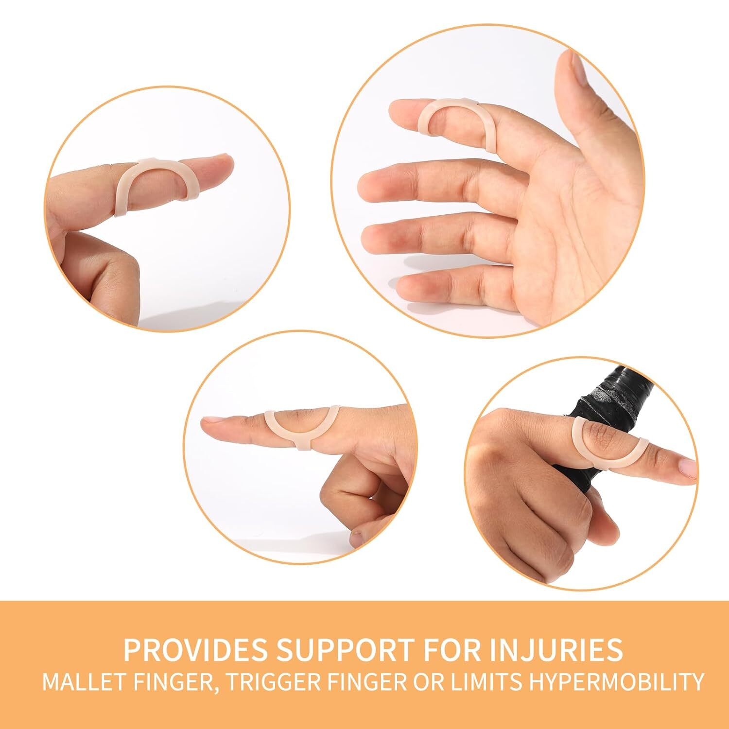 Oval Finger Splints, 5PCS Trigger Splint for Size 6,7,8,9,10