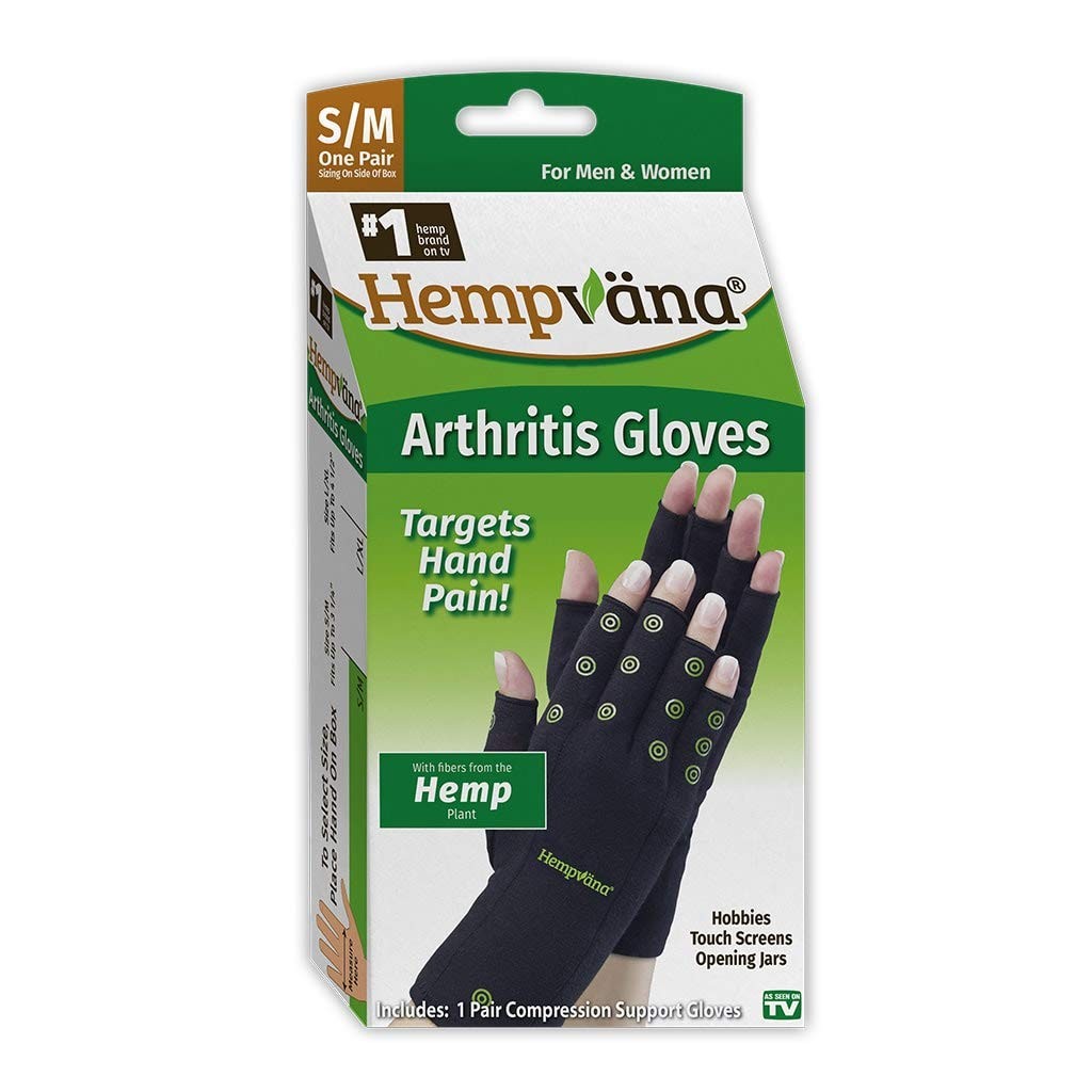 Hempvana Green Relief Arthritis Gloves Woven with Hemp Fibers, AS SEEN ON TV,…