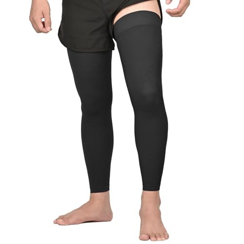 Full Leg Compression Sleeves, Unisex, Thigh High Compression Small All Black
