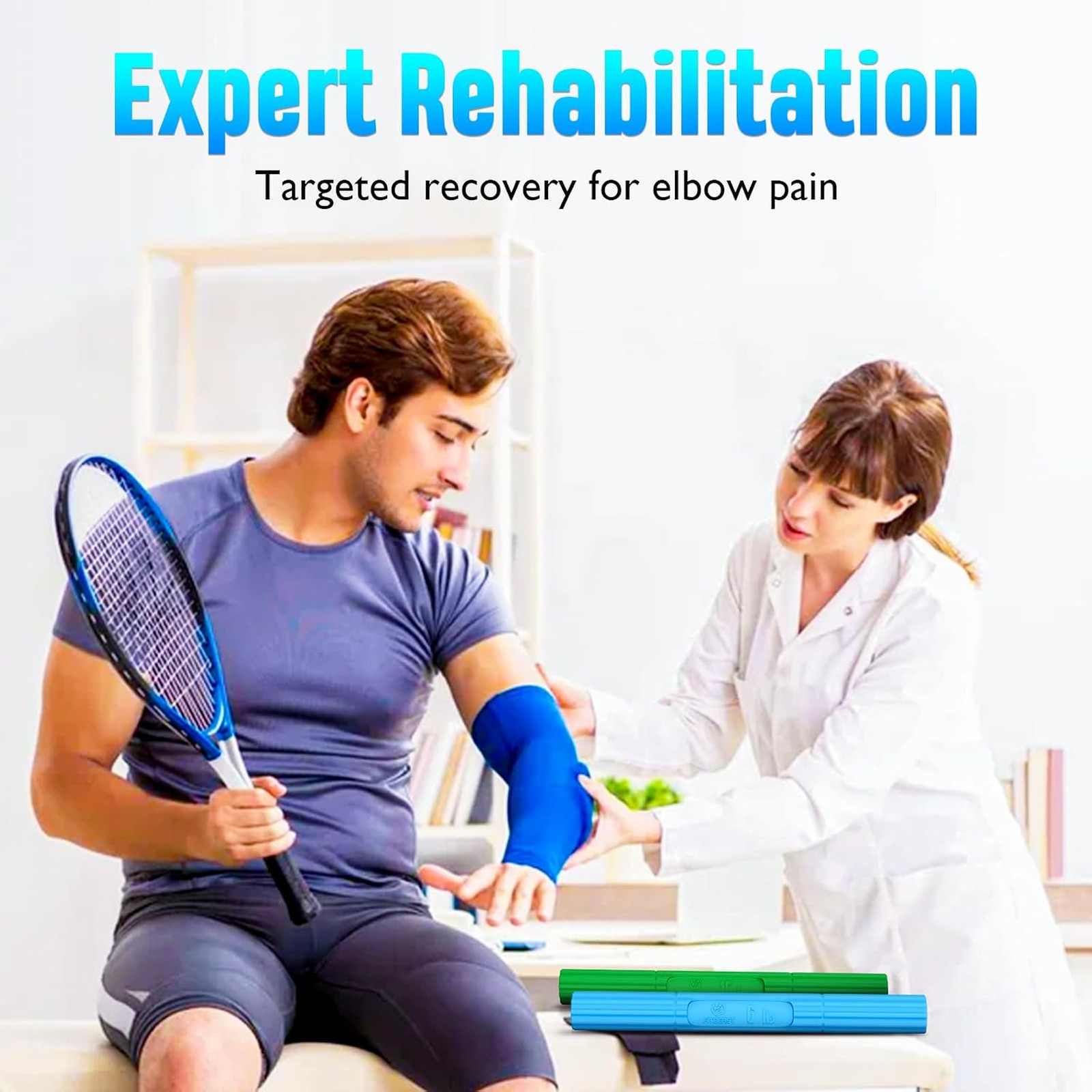 Therapy Resistance Bar for Tennis Elbow Tendonitis Grip Strength Rehabilitation