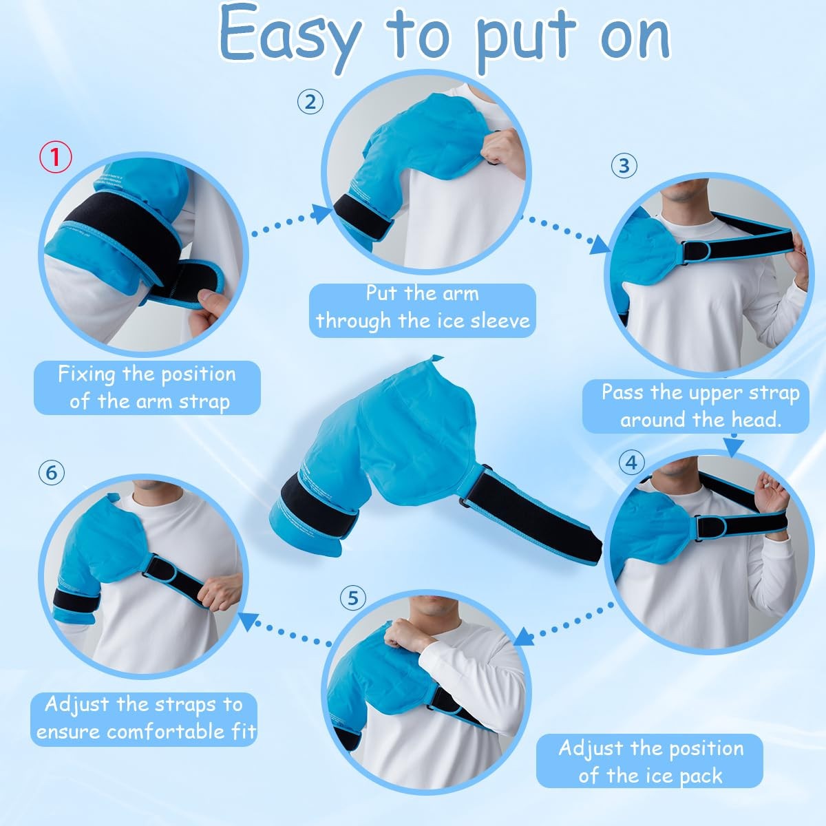Plus Size Rotator Cuff Shoulder Brace w/ Large Ice Pack Ergonomic Design