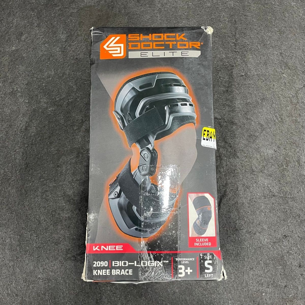 Shock Doctor Elite Bio Logix Knee Brace, Black, Small Left (NEW OPEN BOX)