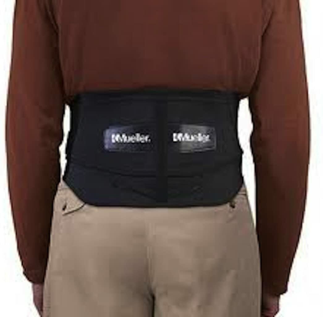Müller 255 Lumbar Support Back Brace with Removable Pad – Black