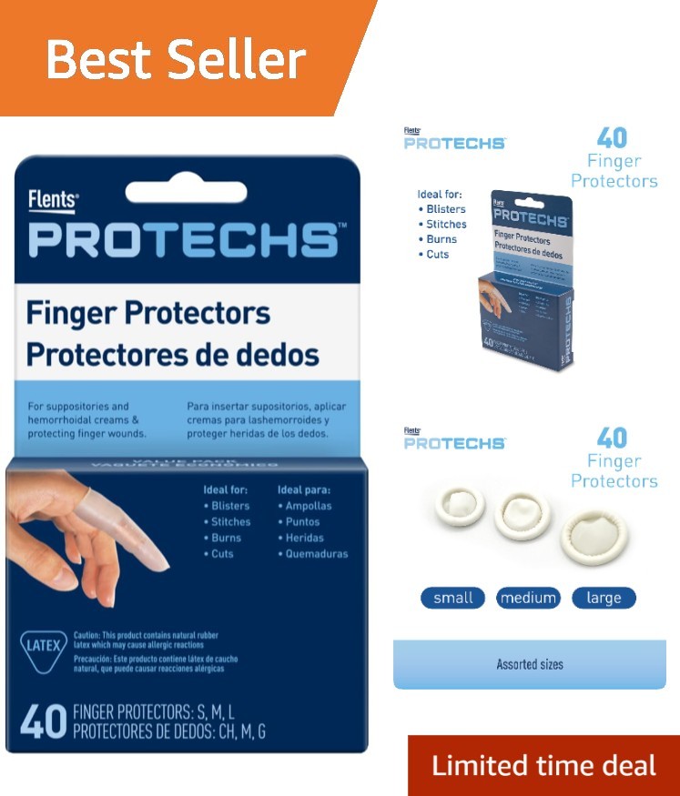 Compact Protechs Finger & Toe Covers – Protects Against Blisters and More, S/M/L