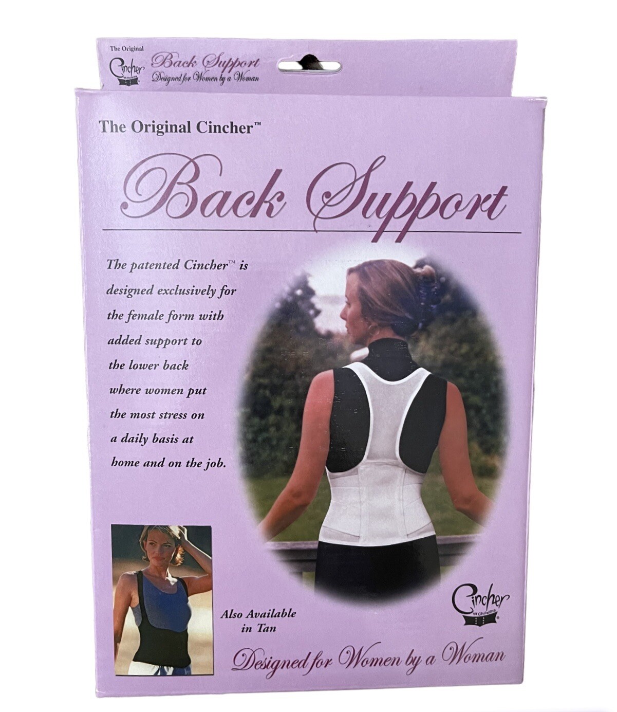 ORIGINAL CINCHER 4in1 body shaper/posture enhancer/back tummy support WHITE Med