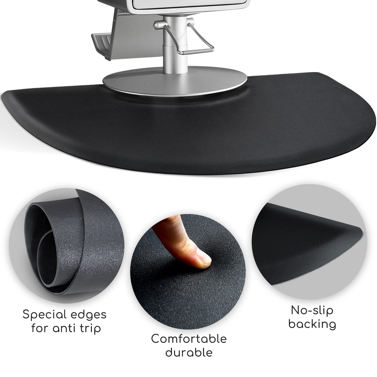 Salon Mats for Hair Stylist Anti Fatigue Standing 3’x4′ 3’x4’x1/2″, Black