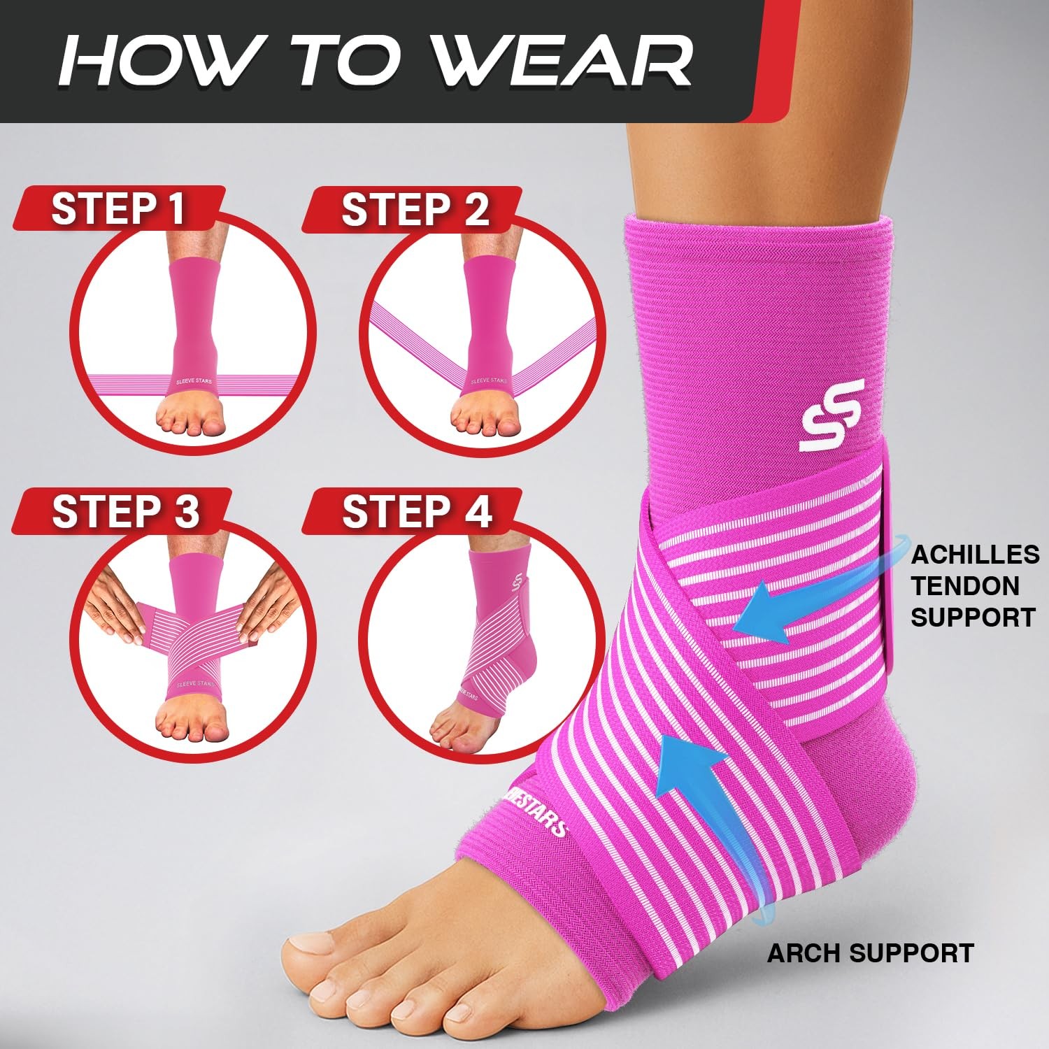 Sleeve Stars Ankle Brace for Women & Men, Ankle Wrap for Sprained Ankle, Comp…