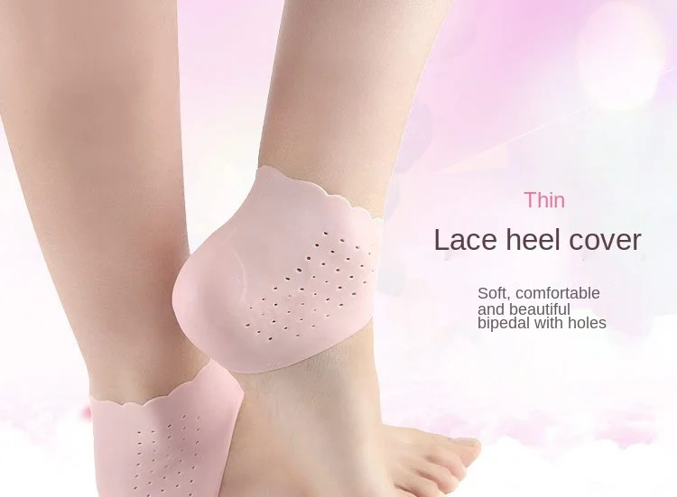 2Pcs Silicone Feet Sock Moisturizing Gel Heel Thin Socks with Hole Cracked