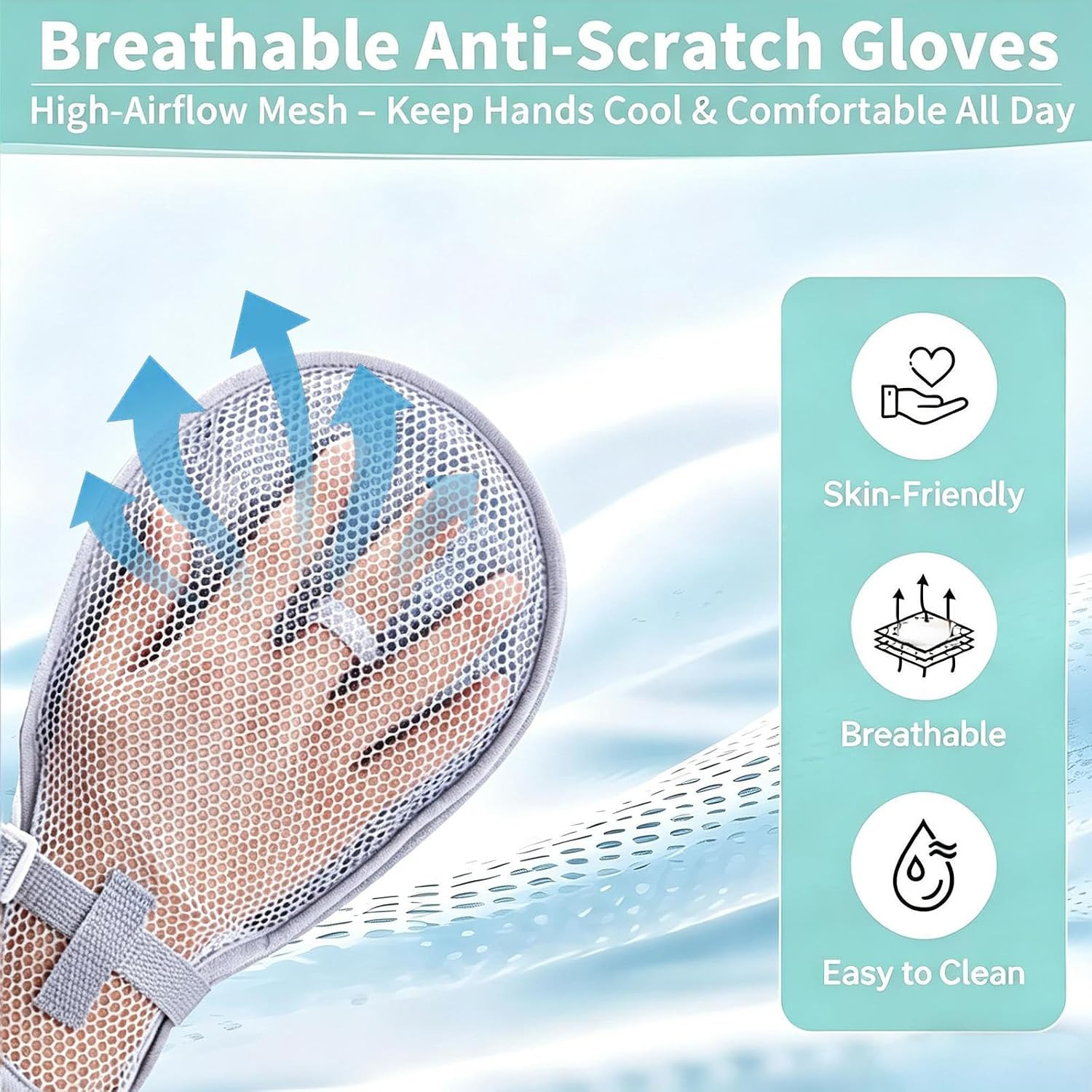 Anti Scratch Protective Mittens for Adults – Breathable Mesh Hand Guards with…