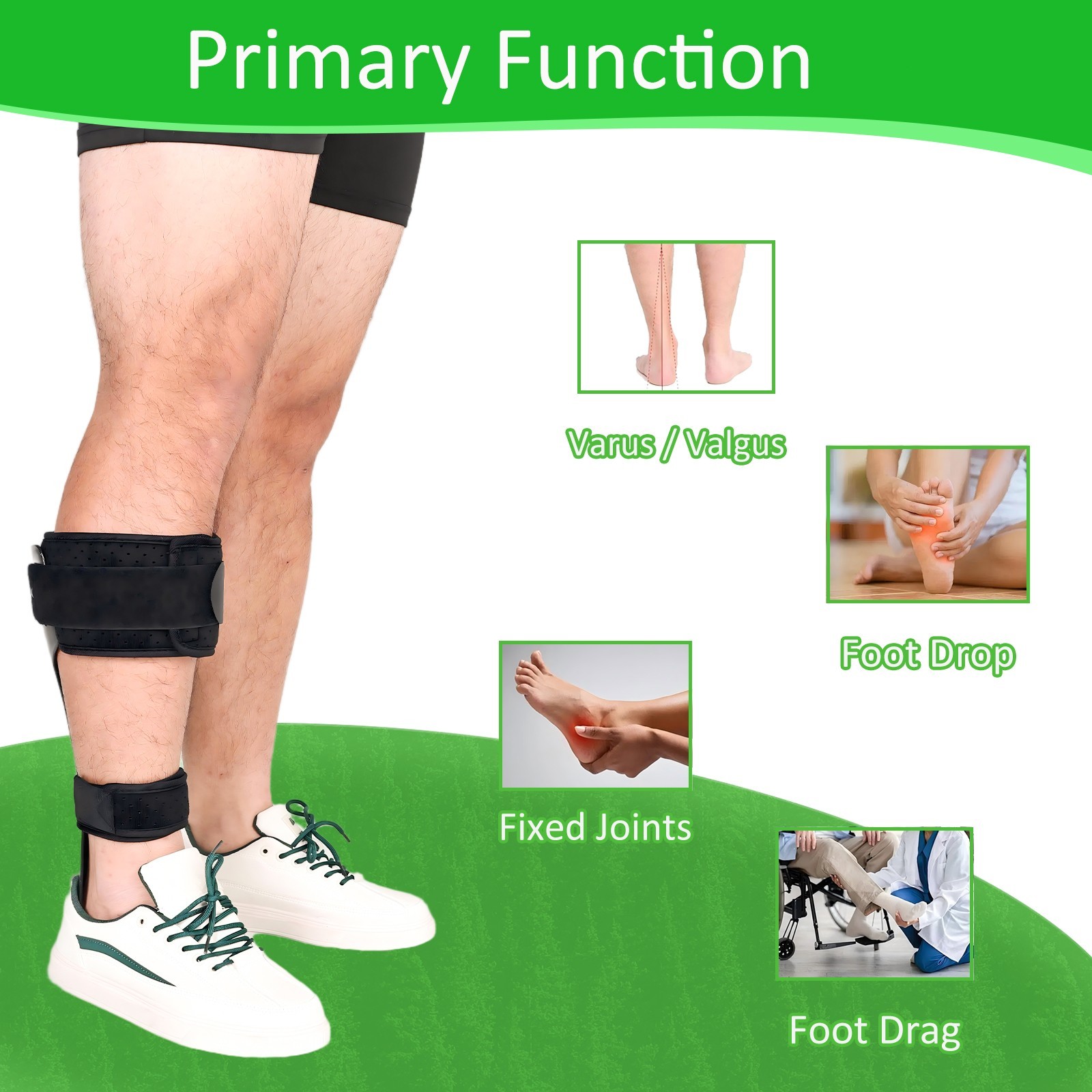 AFO Drop Foot Stabilizer Support for Walking with Shoe for Men and Women