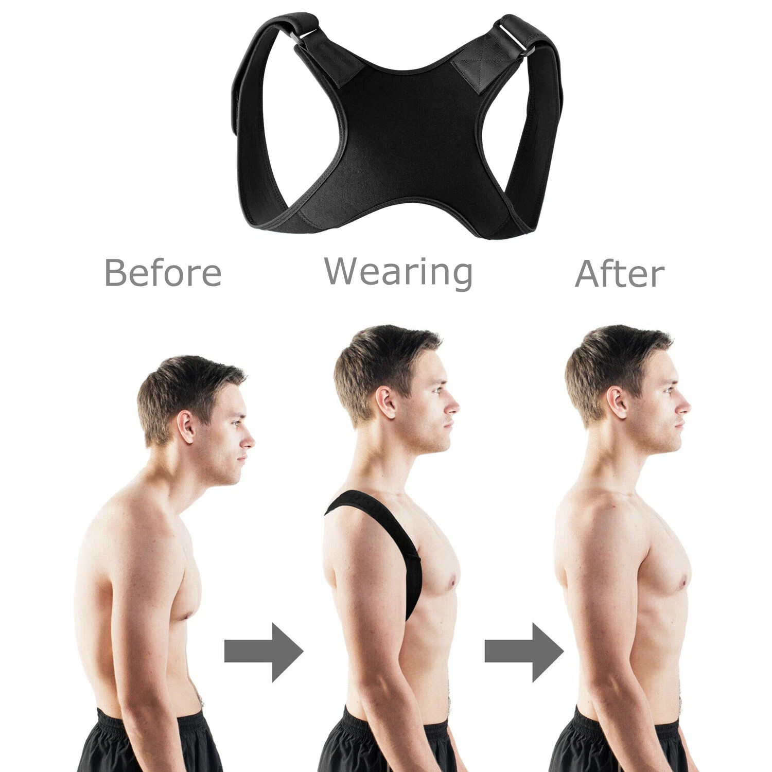 Back Posture Corrector Shoulder Straight Support Brace Belt Therapy Men Women