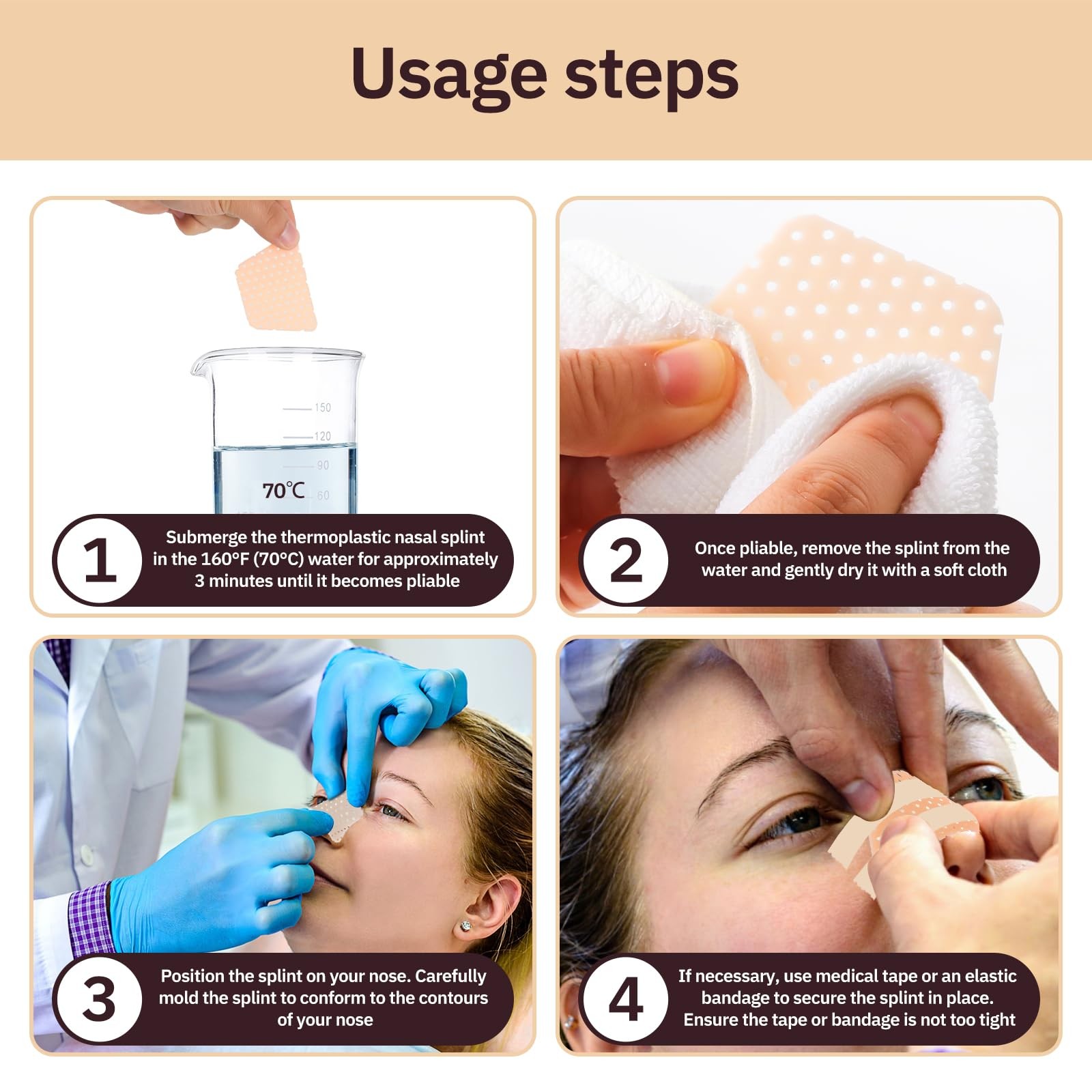 Thermoplastic Nasal Splints Nose External Protector for Nose Brace Fracture