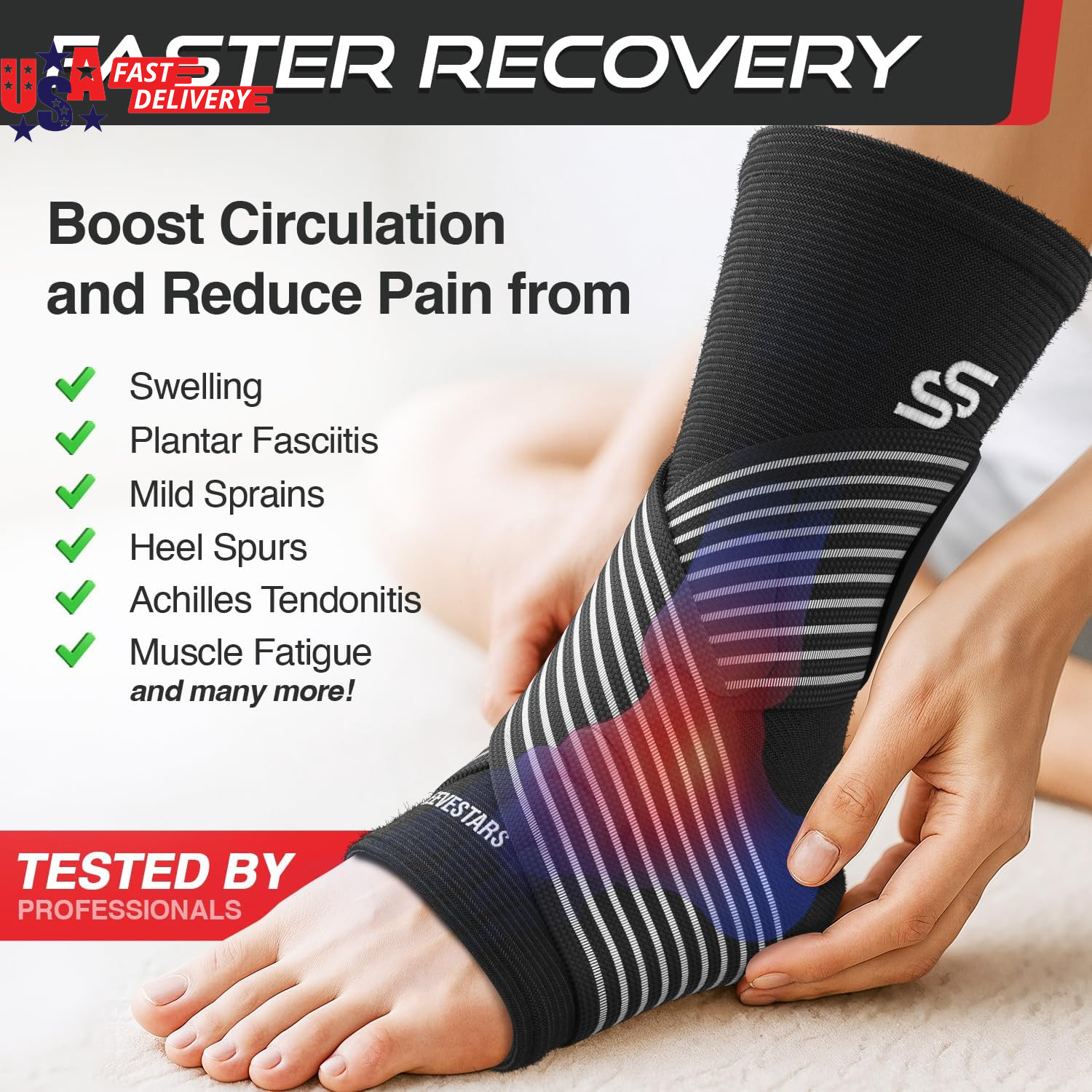 Sleeve Stars Ankle Brace for Women & Men, Ankle Wrap for Sprain, Compression Sle