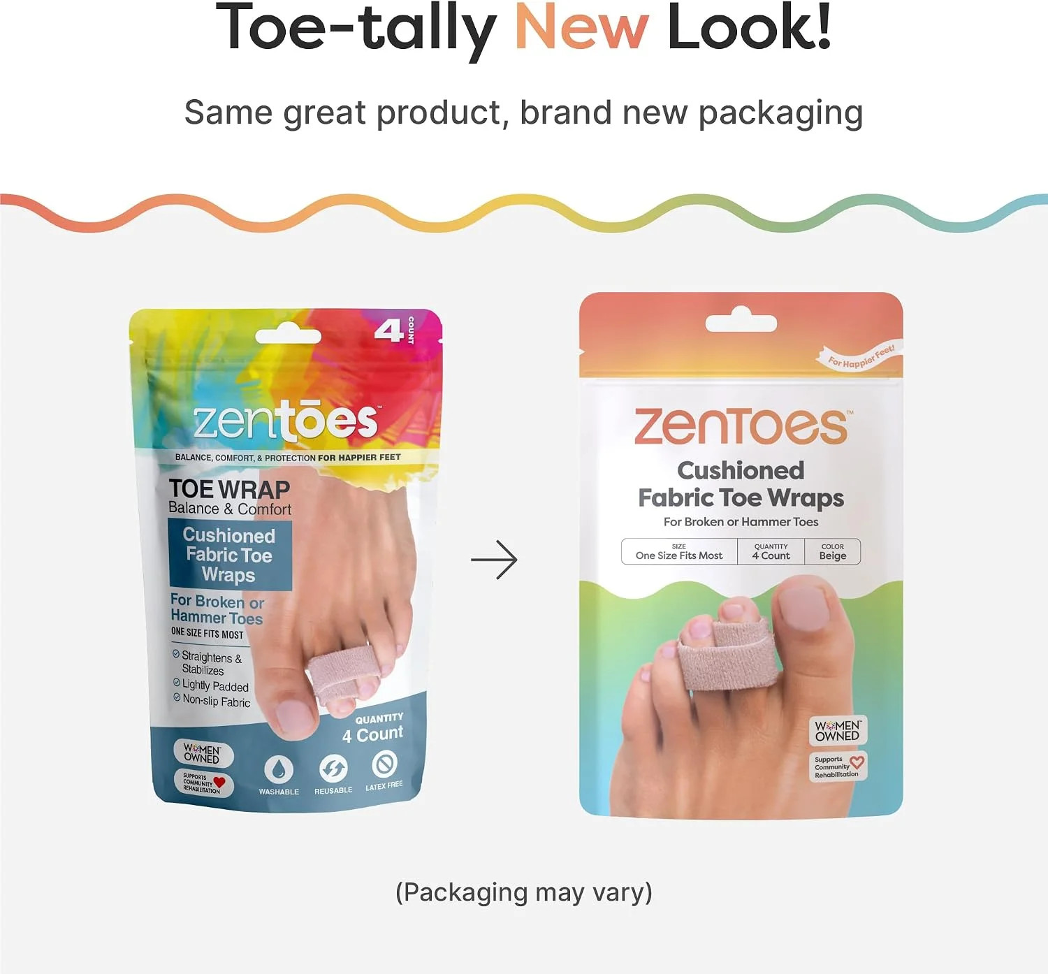 ZenToes Hammer Toe Straightener, Broken Toe Splint & Buddy Wraps, 4 Ct | Buddy t