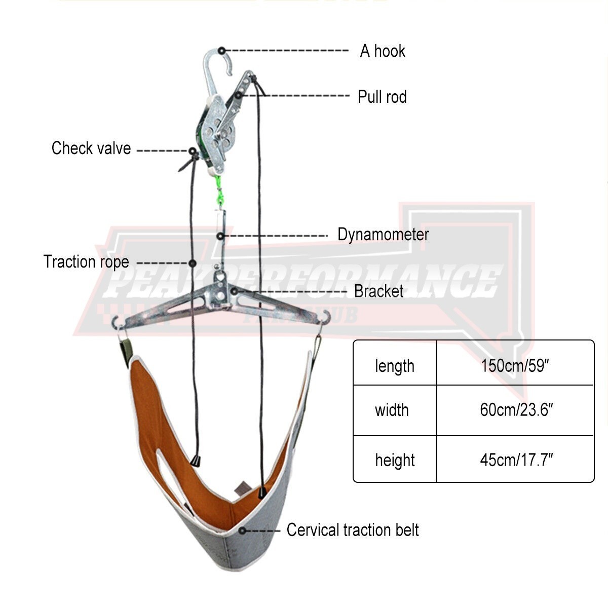 Cervical Neck Traction Device Over Door Stretcher Brace for Neck Pain Relief