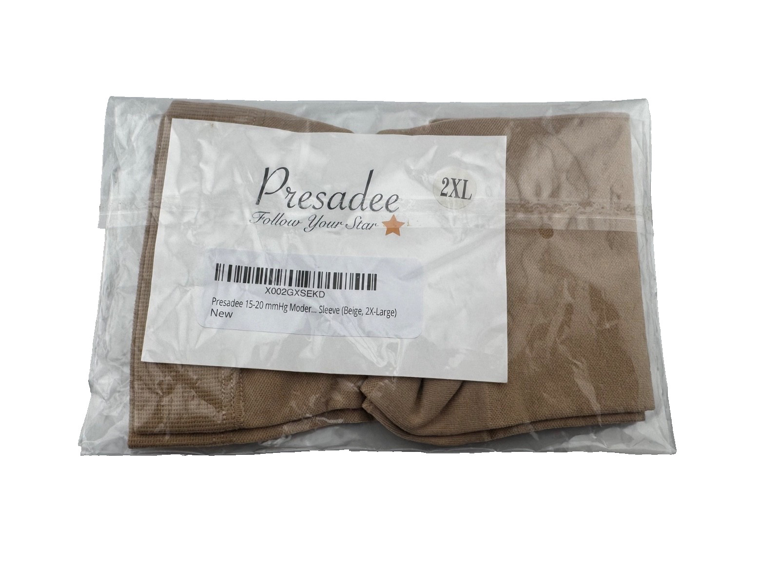Compression Socks PRESADEE Open Toe 15-20 mmHg (Sz 2XL) Beige
