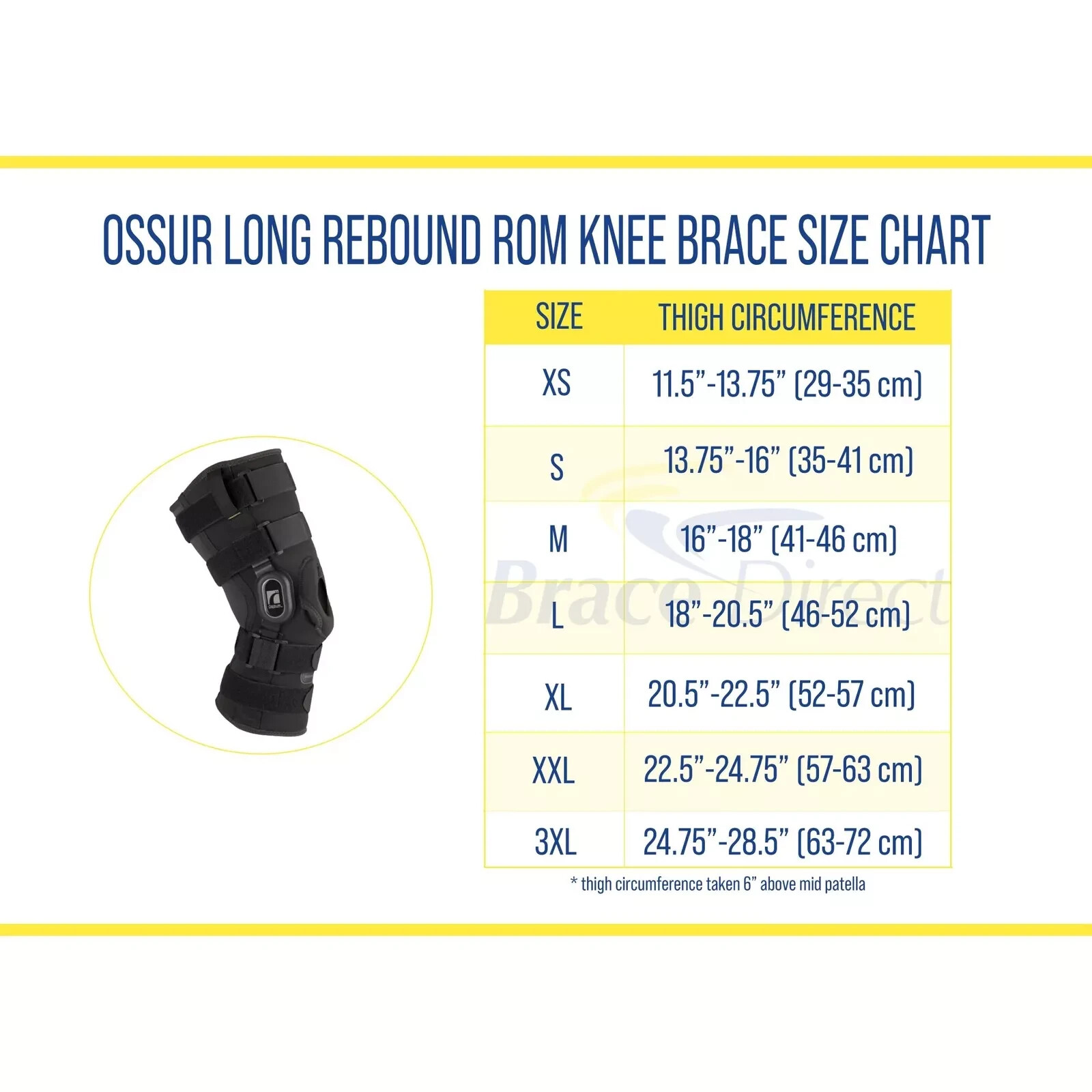 Ossur Long Rebound ROM Knee Wrap Brace, Size 2X, 707159