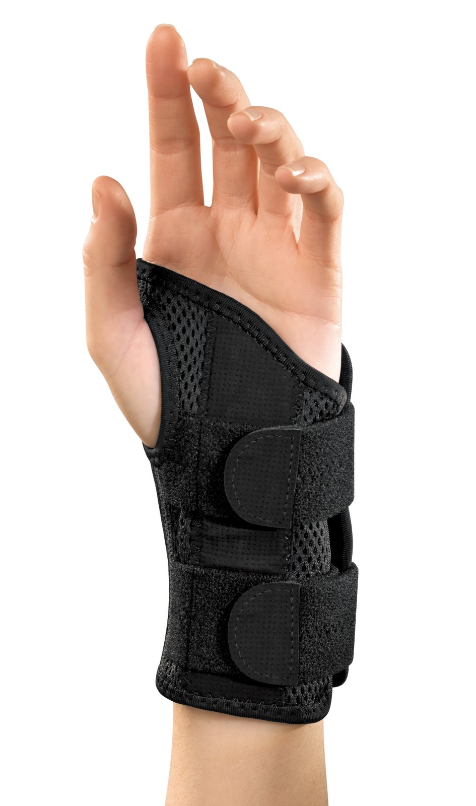 Mueller Green Fitted Wrist Brace, Left Hand, Unisex, One Size Fits Most, Black