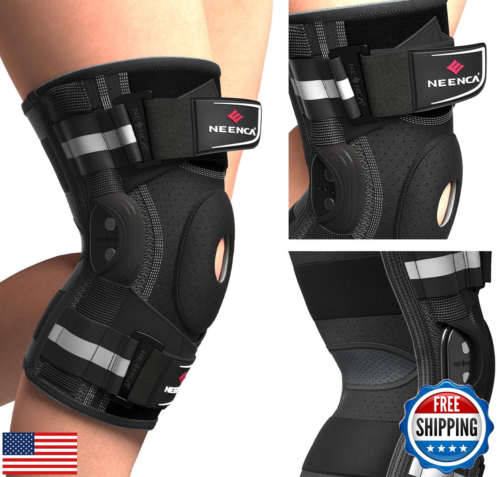 NEENCA Professional Knee Brace for Knee Pain, Hinged Knee Support with Patent