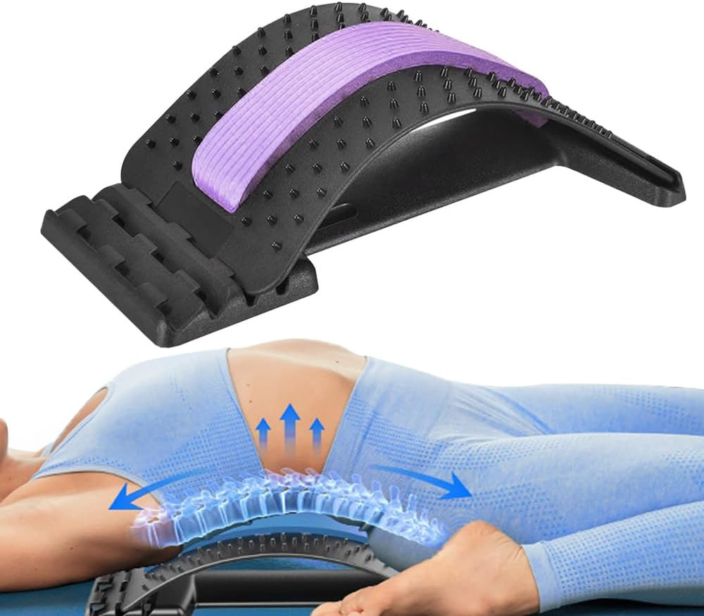 Back Stretcher for Lower Back Pain Relief, 4 Level Adjustable Lumbar Cracker Boa
