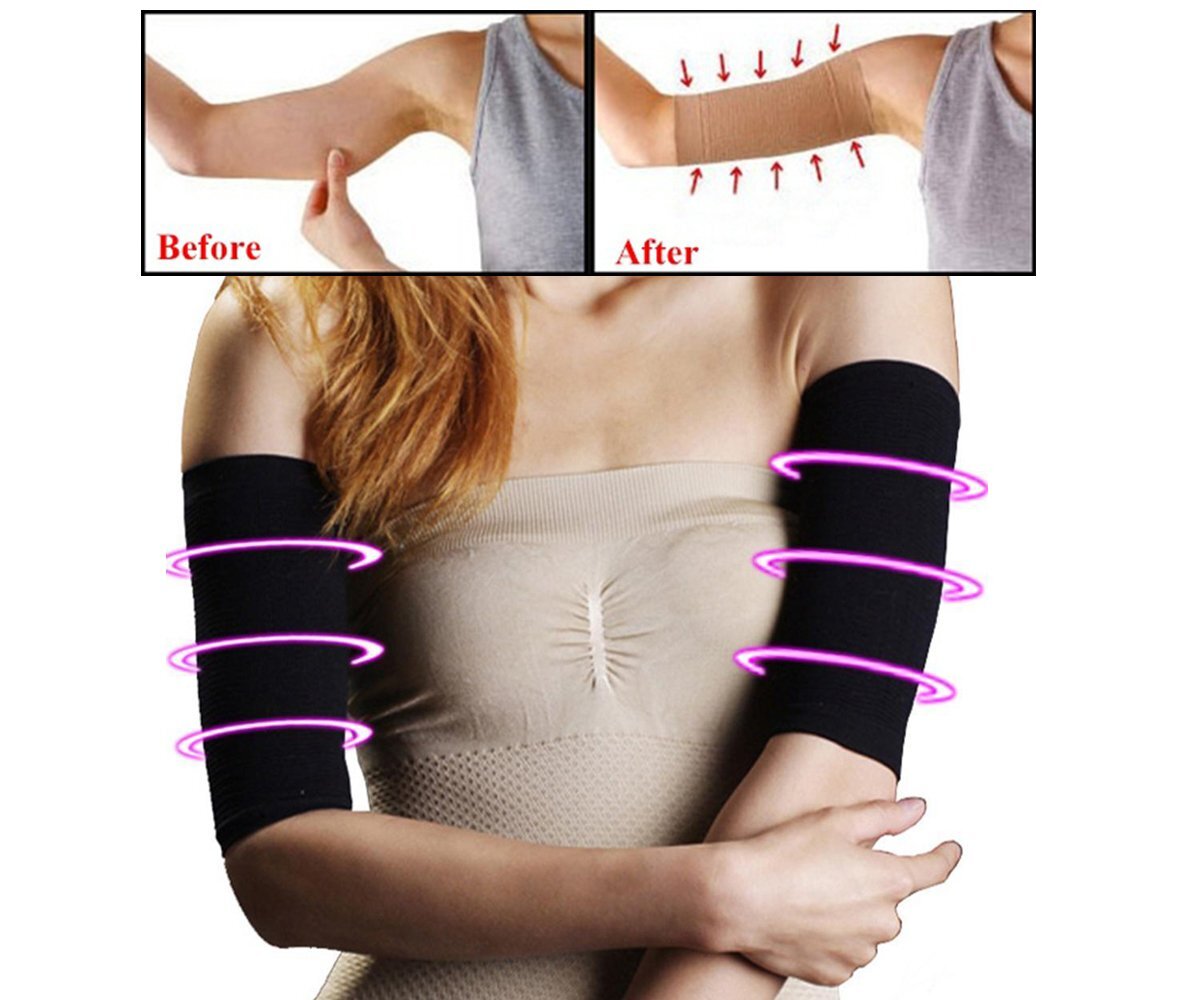 2 Pair Slimming Arm Shaper Elastic Compression Arm Sleeves for Sports Fitness
