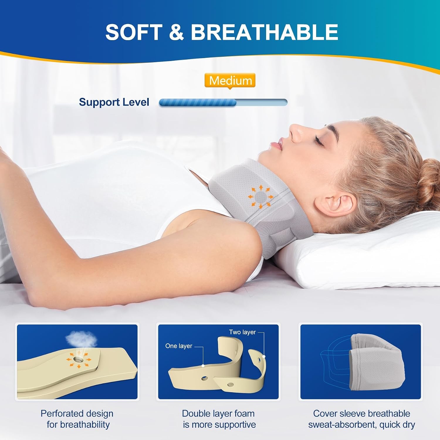 Neck Brace for Neck Pain and Support, Soft Neck Support Relieves Pain & Pressure