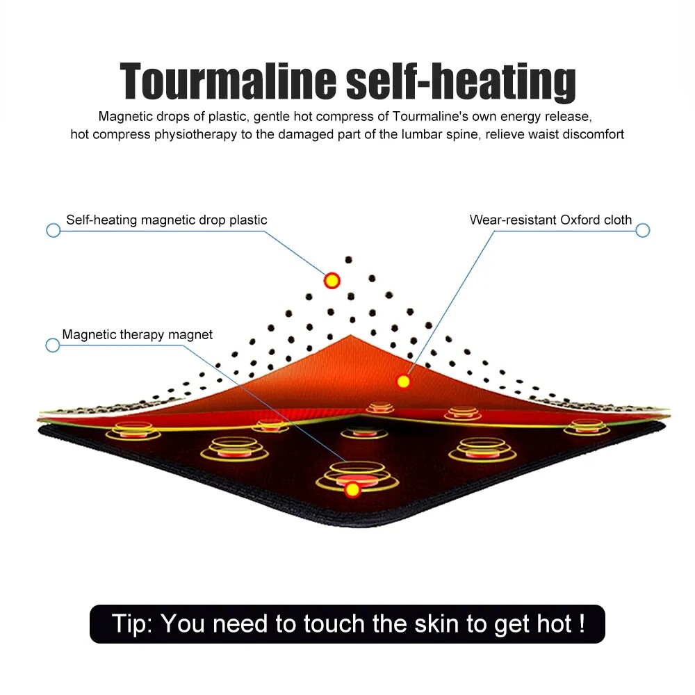 Self Heating Magnetic Back Support Lower Lumbar Brace Waist Belt Pain Relief