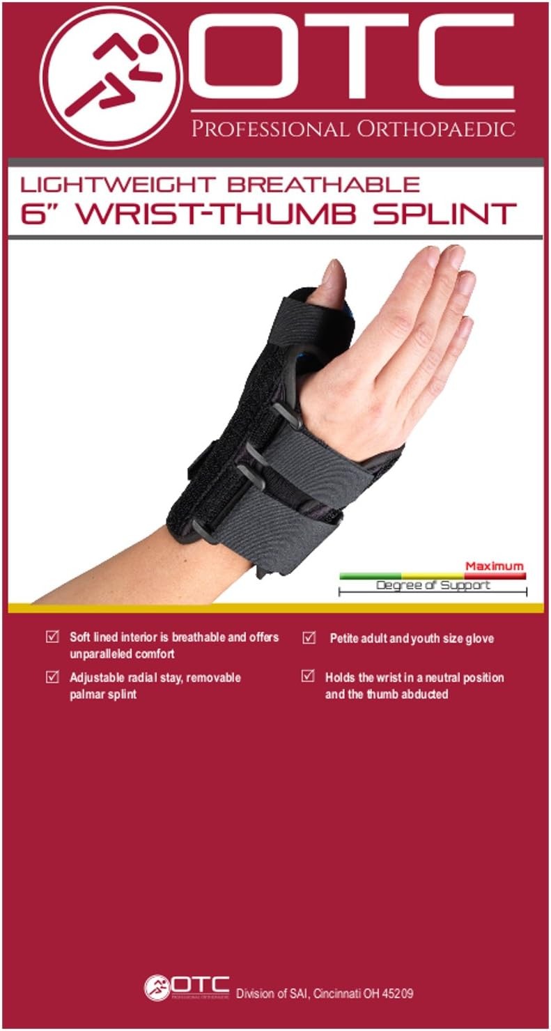 OTC Lightweight Breathable Wrist/Thumb Splint, Right, Medium