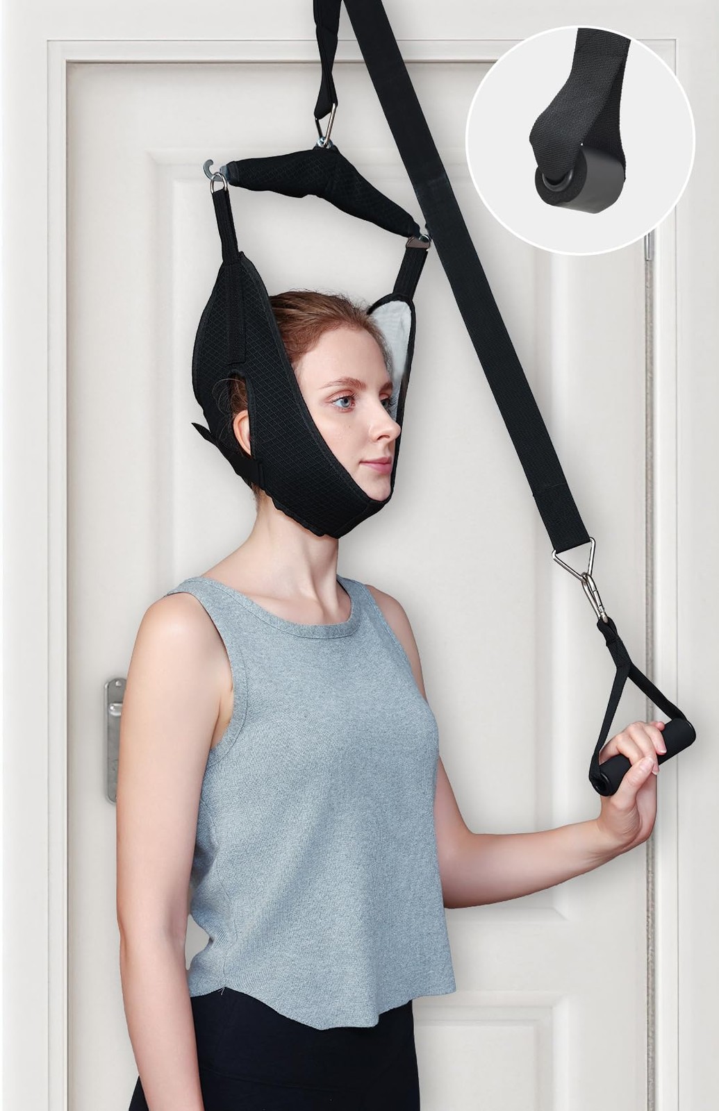 Cervical Neck Traction Device Over the Door – Hanging Neck Stretcher for Cerv…