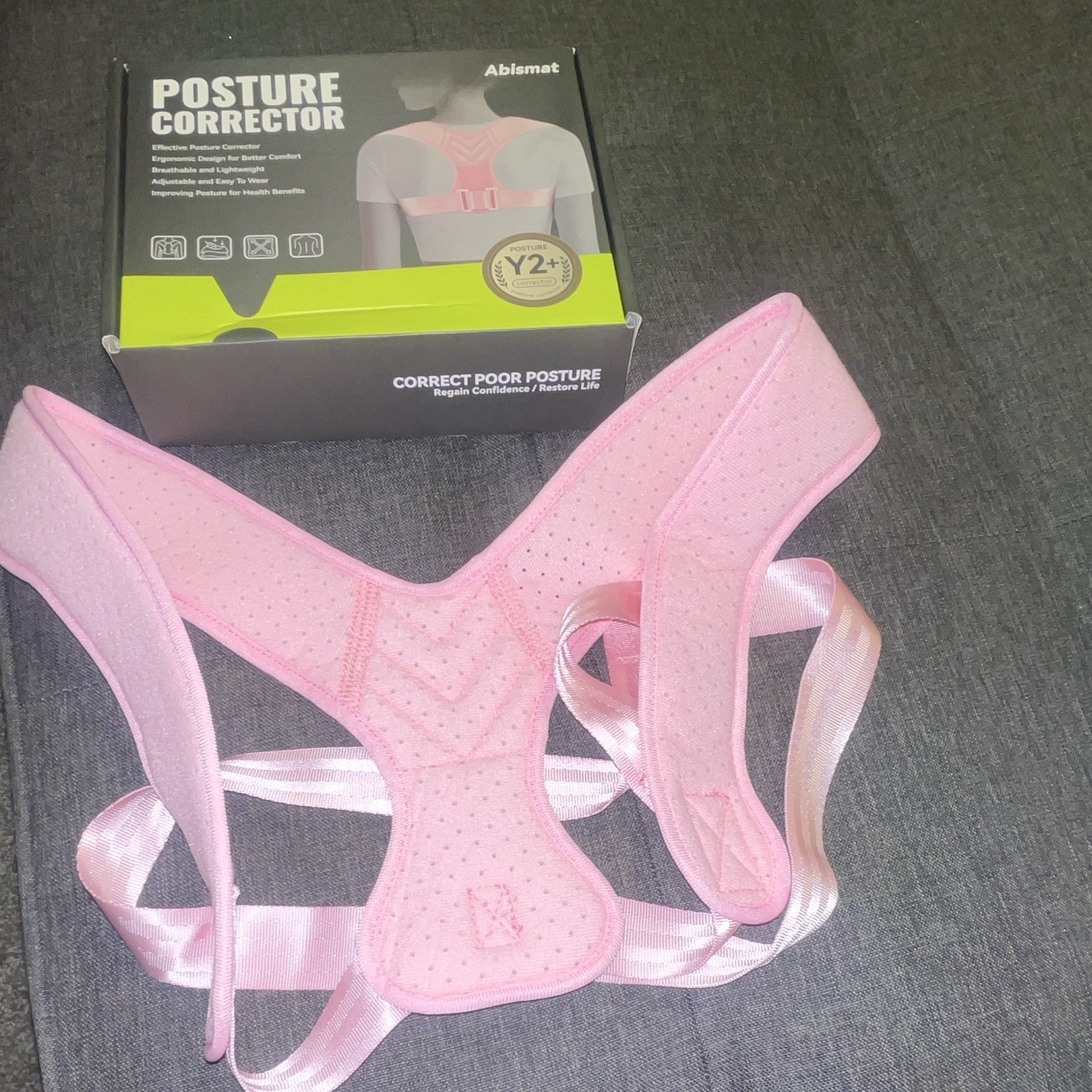 Abismat Posture Corrector Y2+ Adjustable Pink Back & Shoulder Brace