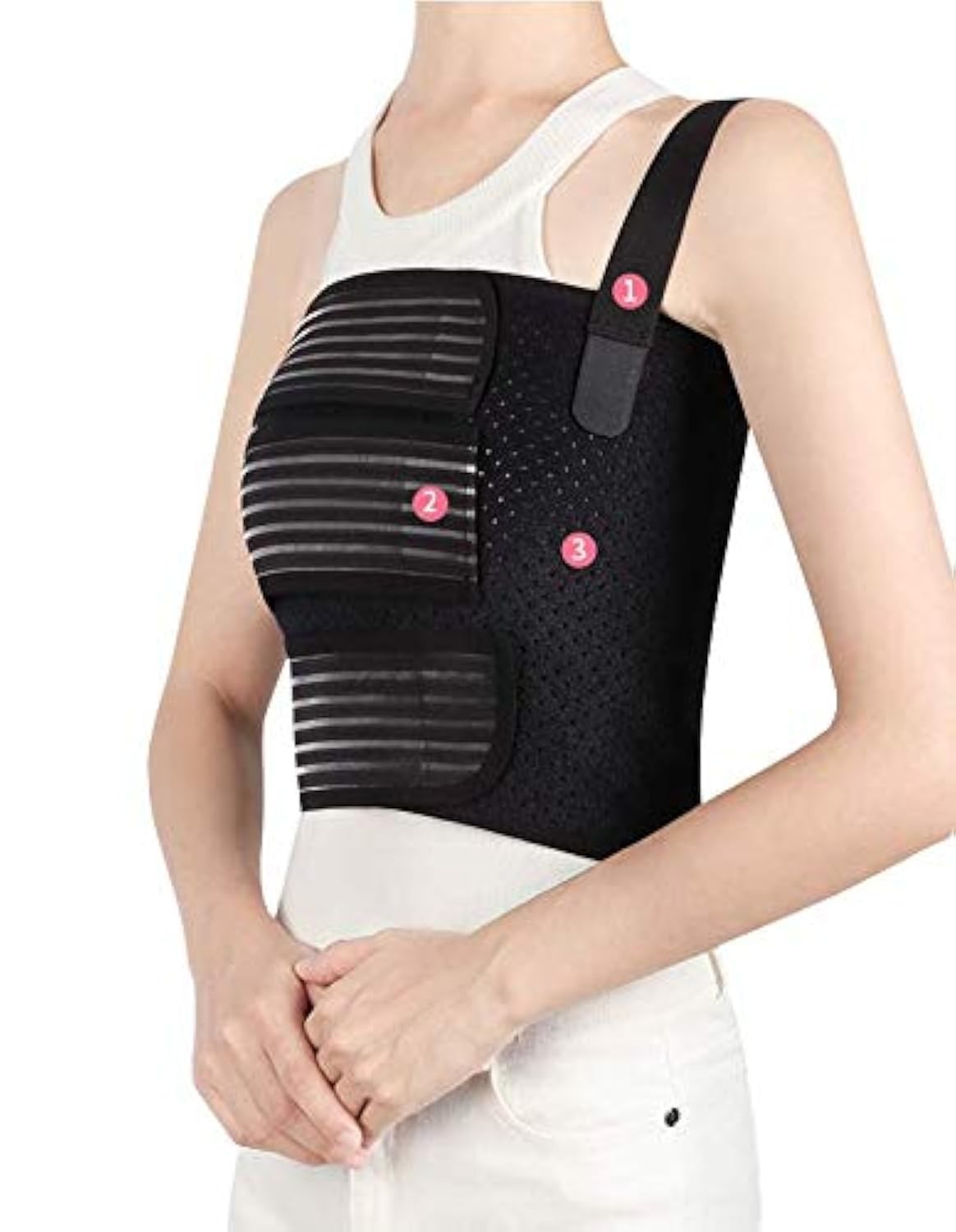 Rib Brace Broken Rib Belt Chest Support Breathable Chest Wrap Men Women Pain