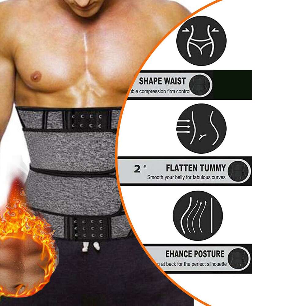 Men Women Neoprene Waist Cinchers Weight Loss Trimmer Belt Anti-Humpback Wrap