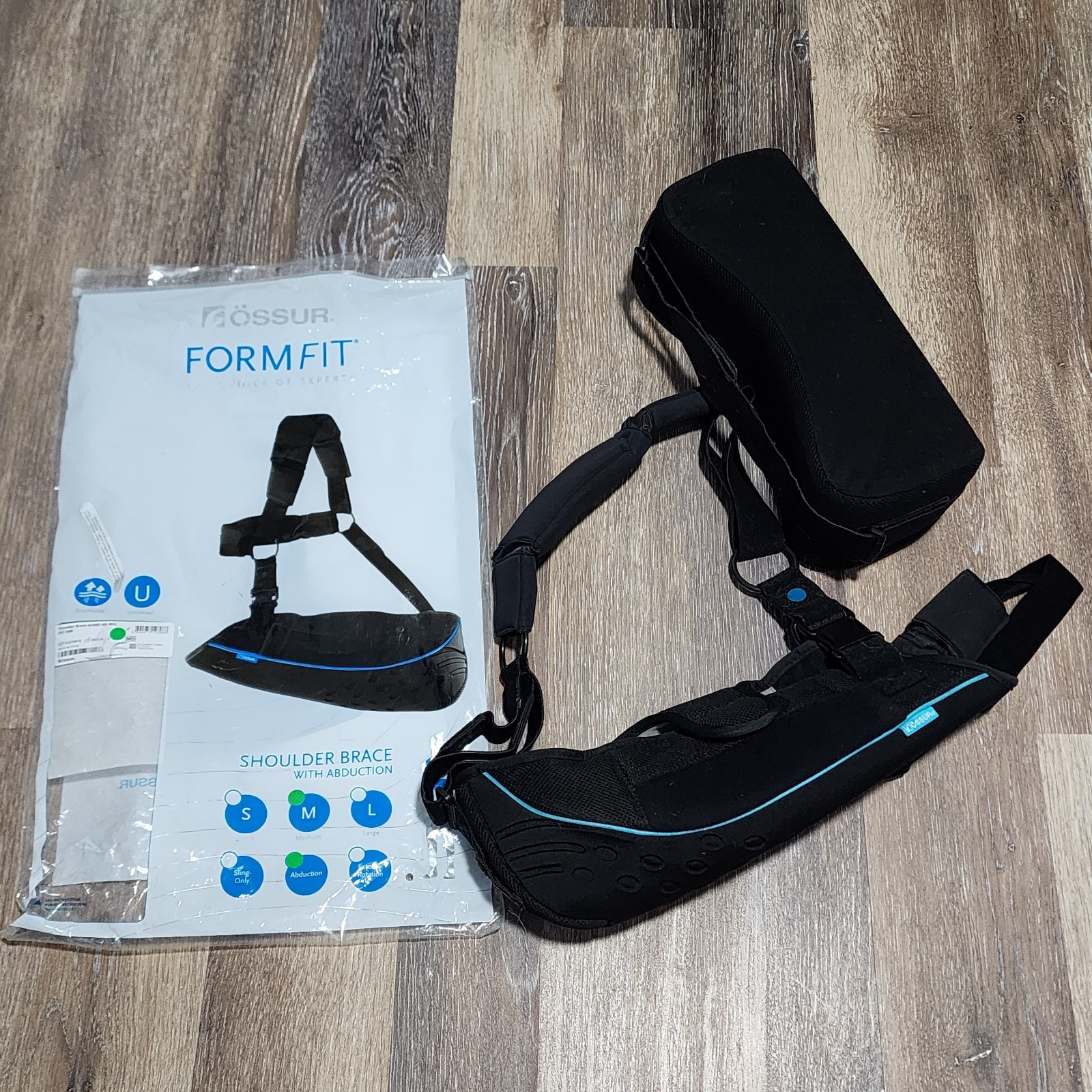 Ossur Form Fit Shoulder Brace Abduction Medical Sling Adult Size Medium Black