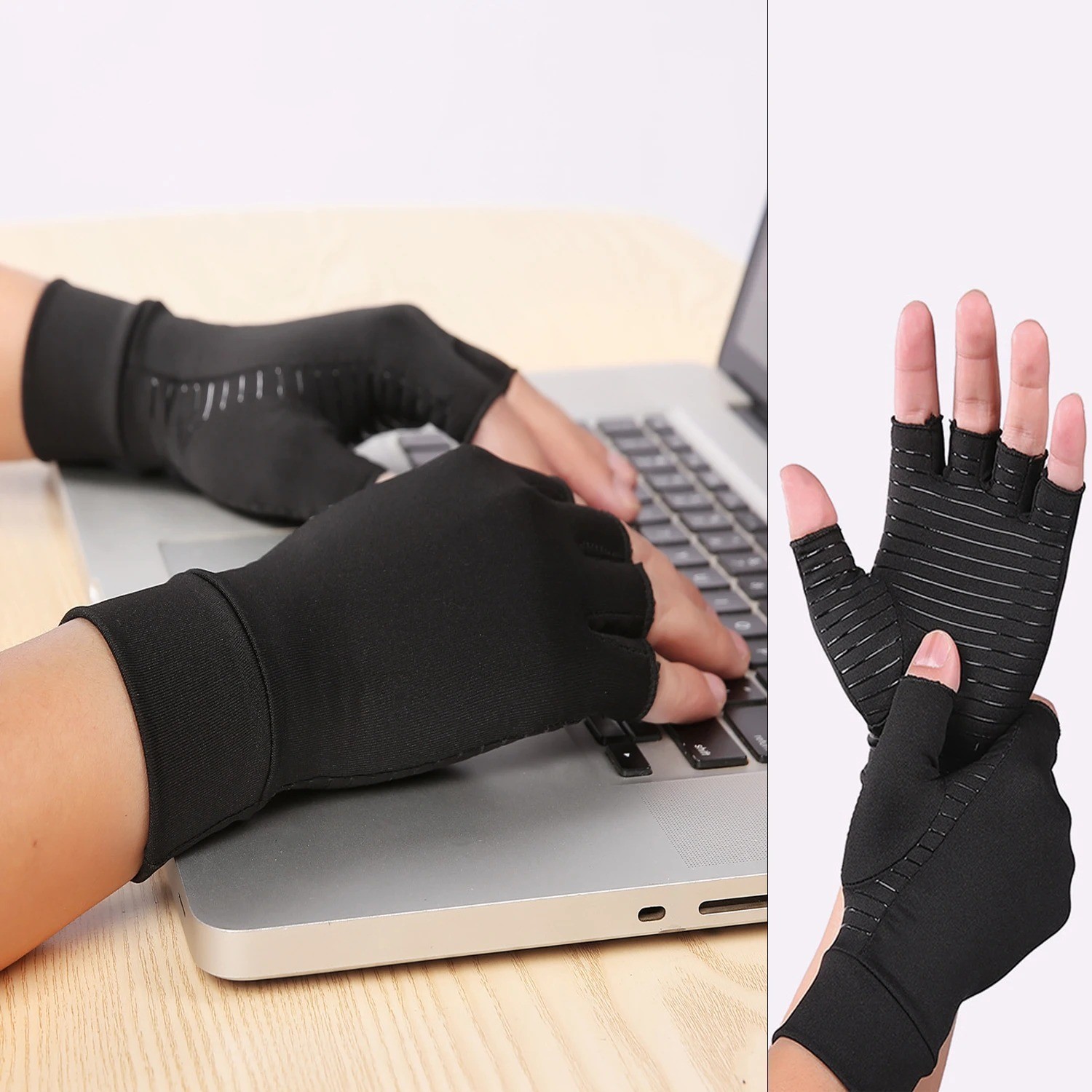 Copper Arthritis Compression Gloves Hand Support Pain Relief Joint Self Care