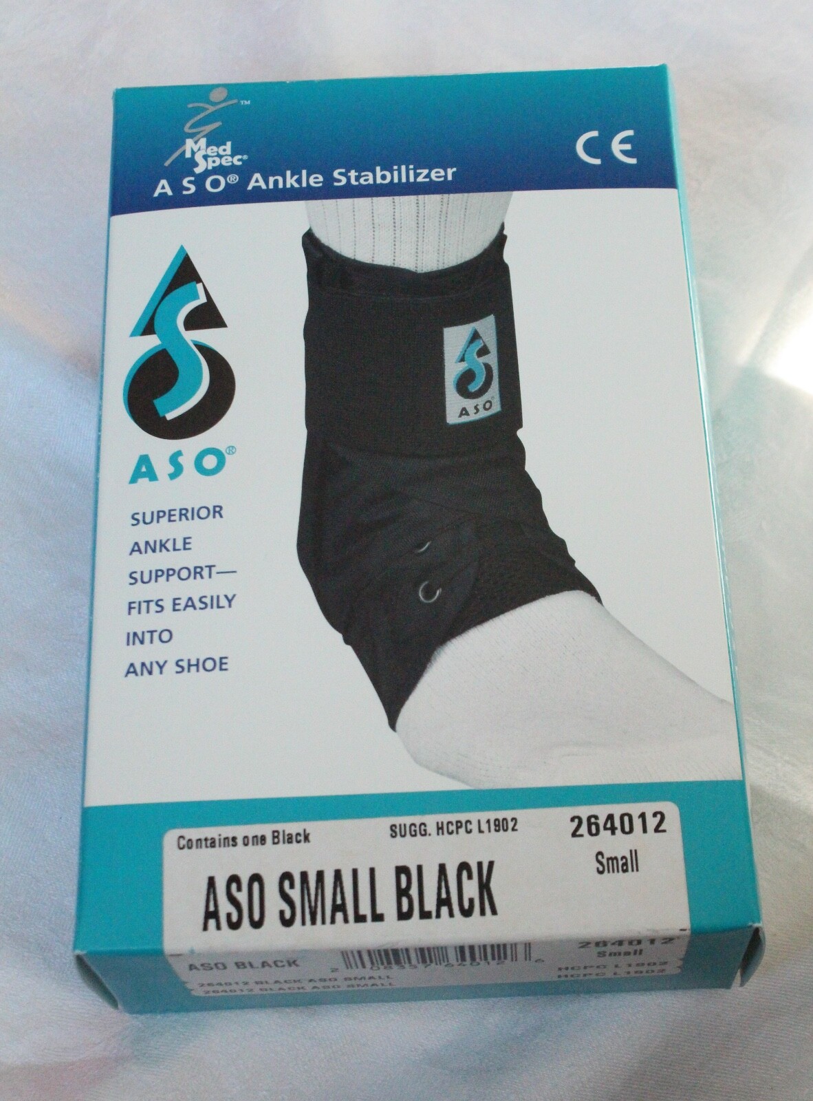 Ankle Stabilizer by Med Spec ASO Black Small Fits Easily Into Any Shoe