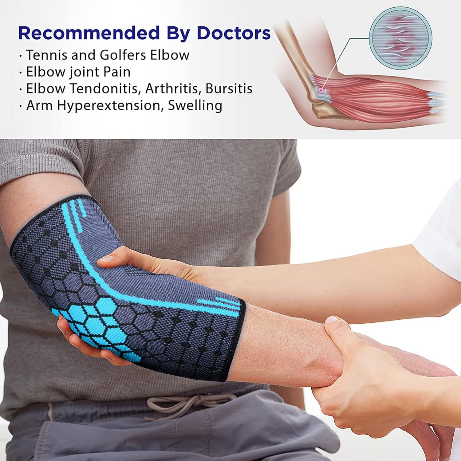 Elbow Compression Sleeve, Elbow Brace Elbow Sleeve Elbow Support Elbow Pads, Ten