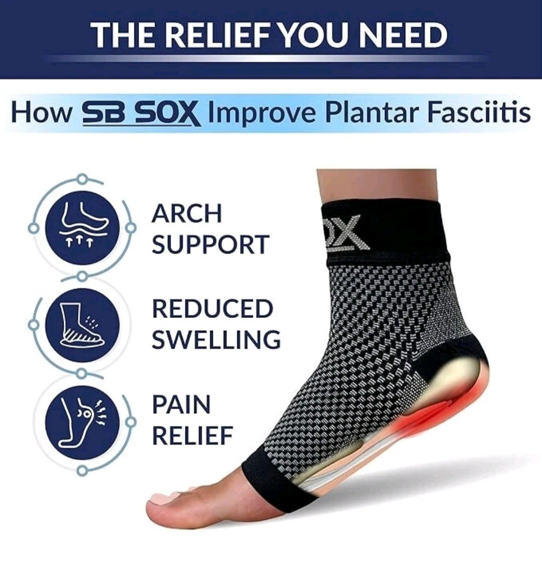 Lot of 2 SB SOX Plantar Fasciitis Compression Socks Arch Support Low Cut MEDIUM