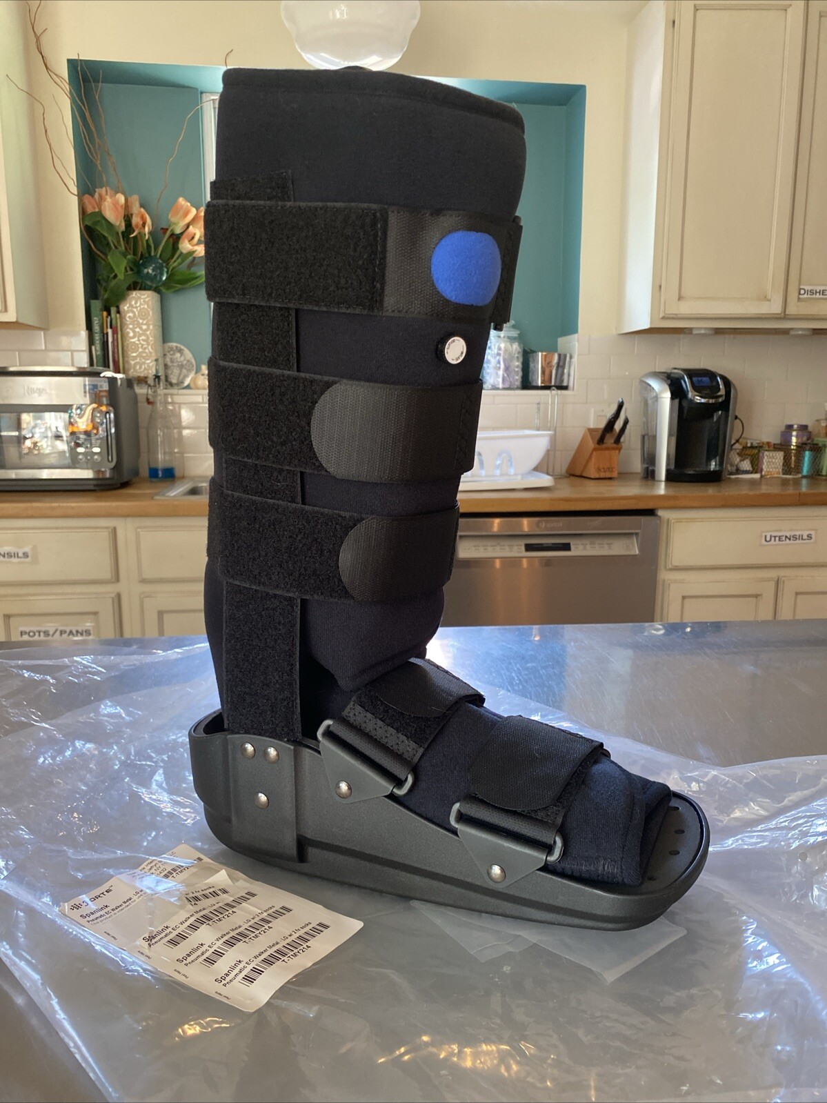 Inflatable Ankle Cast with Side Splints – Size Large-Spanlink Forte