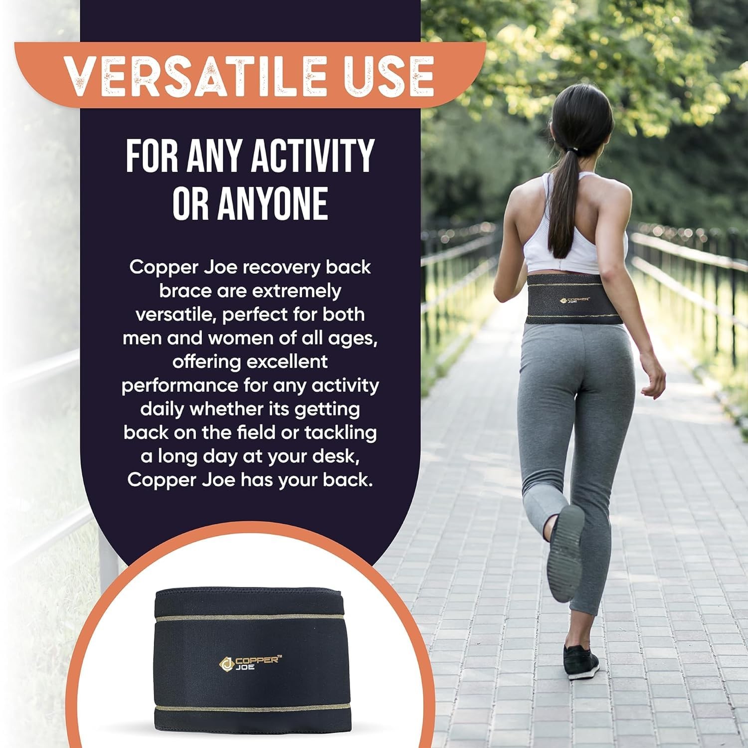 Adjustable Lumbar Back Brace for Men & Women – Copper-Infused Lower Back & Lu…