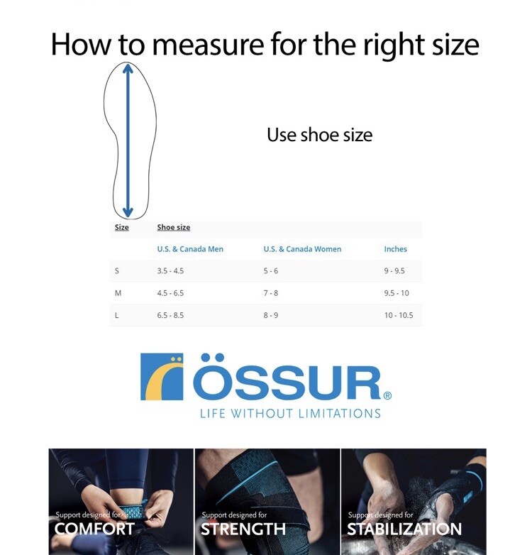 Ossur Blue Mesh Top Post-op Shoe Large Extended Strap/Dual Side Closure One Shoe
