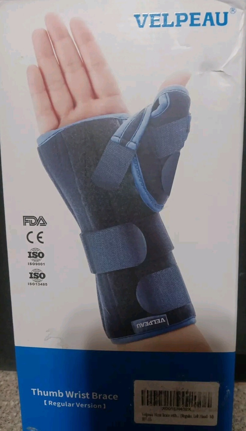 VELPEAU Thumb Wrist Brace ( Regular Version) Medium, Regular , Left Hand
