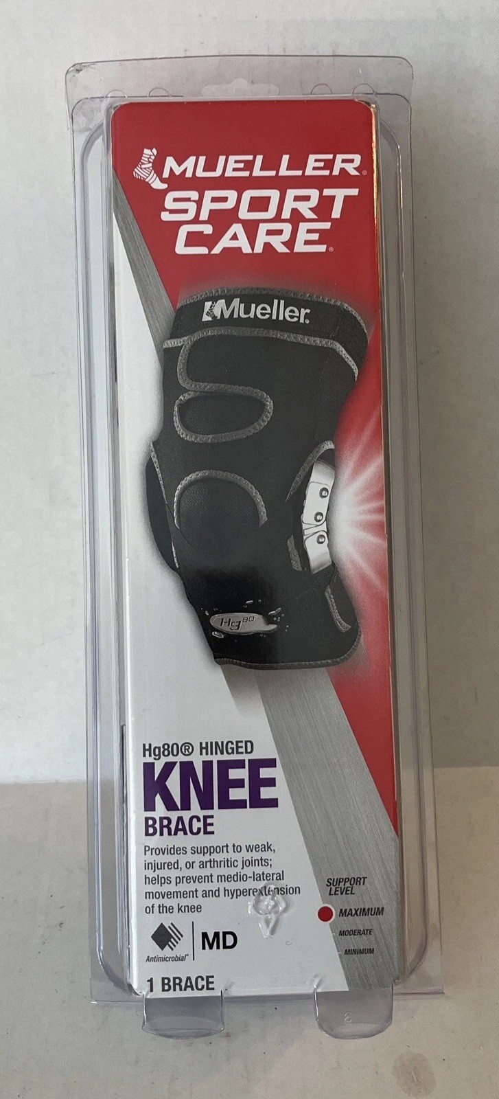 Mueller Sport Care HG80 Hinged Knee Brace Triaxial Hinge Maximum Support 54011