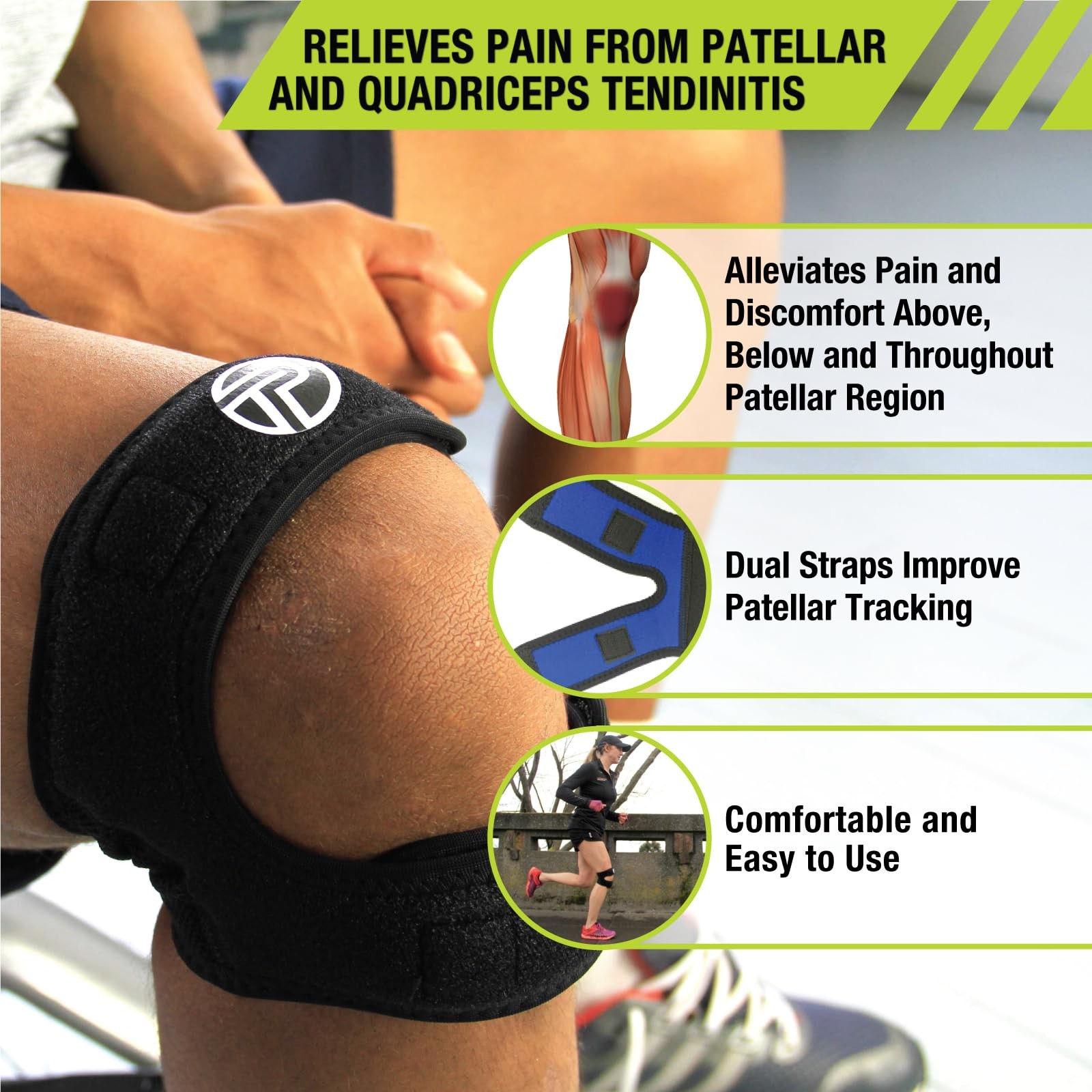 Pro-Tec Athletics X-Trac Dual Strap Support Quadriceps And Patellar Tendon