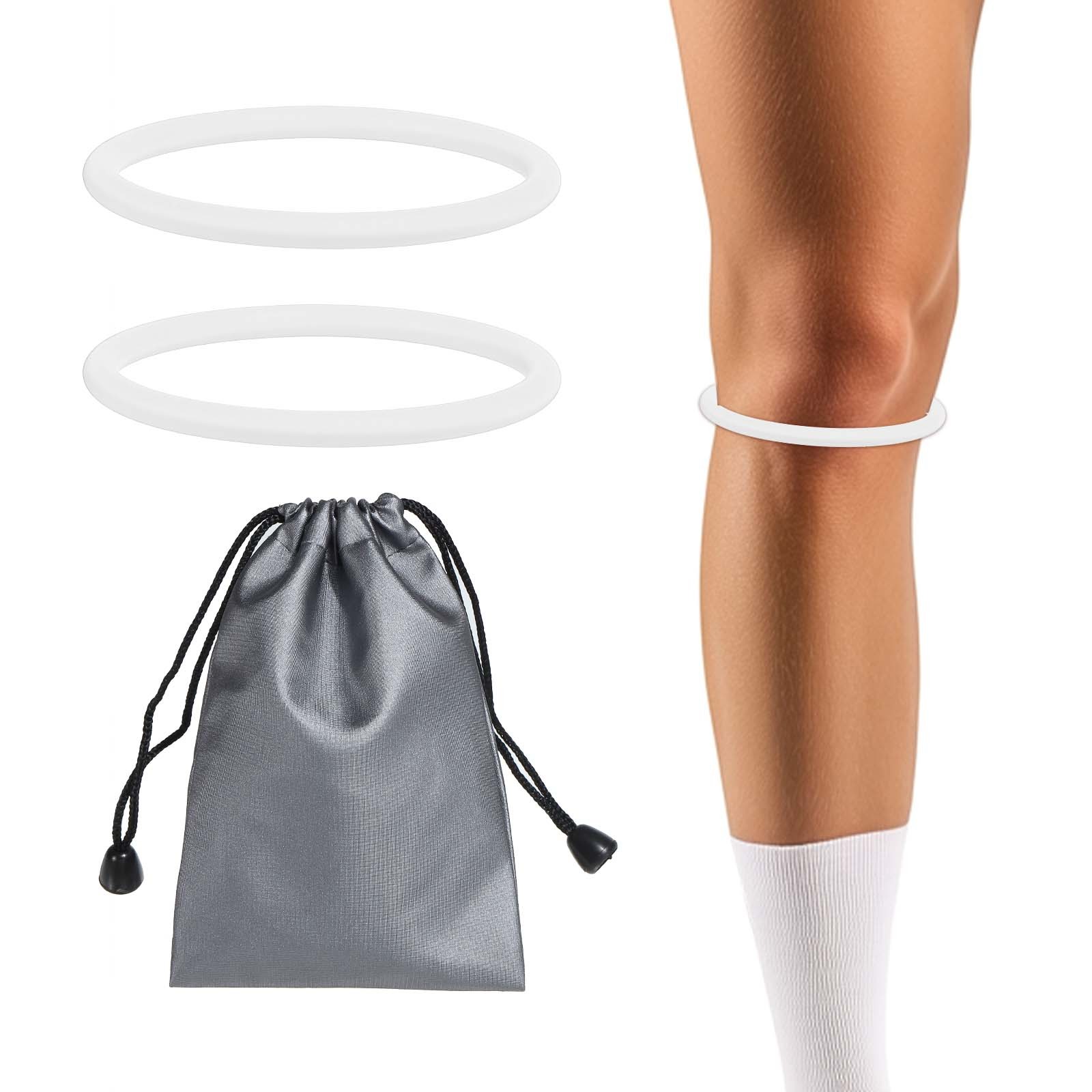 Patella Band Silicone Knee Band with Storage Bag – (1 Set, White)