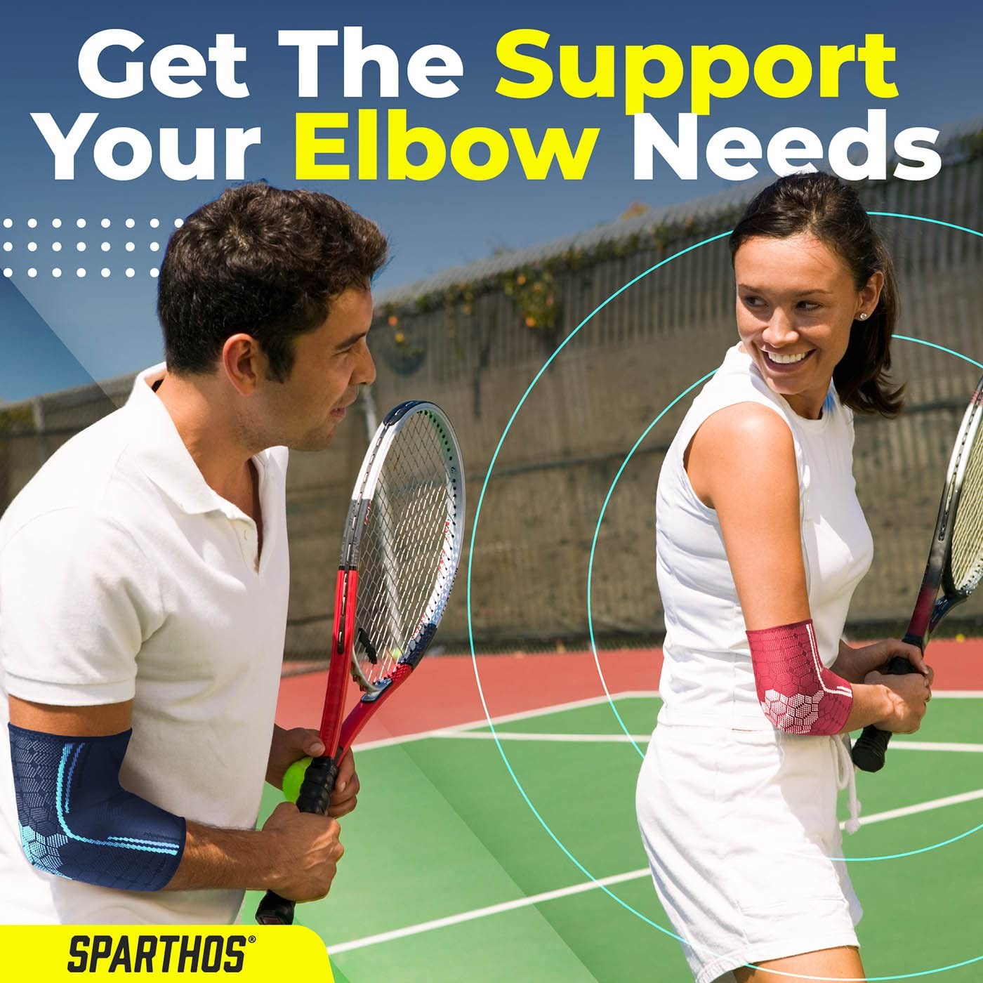 Sparthos Elbow Compression Sleeve, Tennis Brace, X-Large, Cobalt Blue