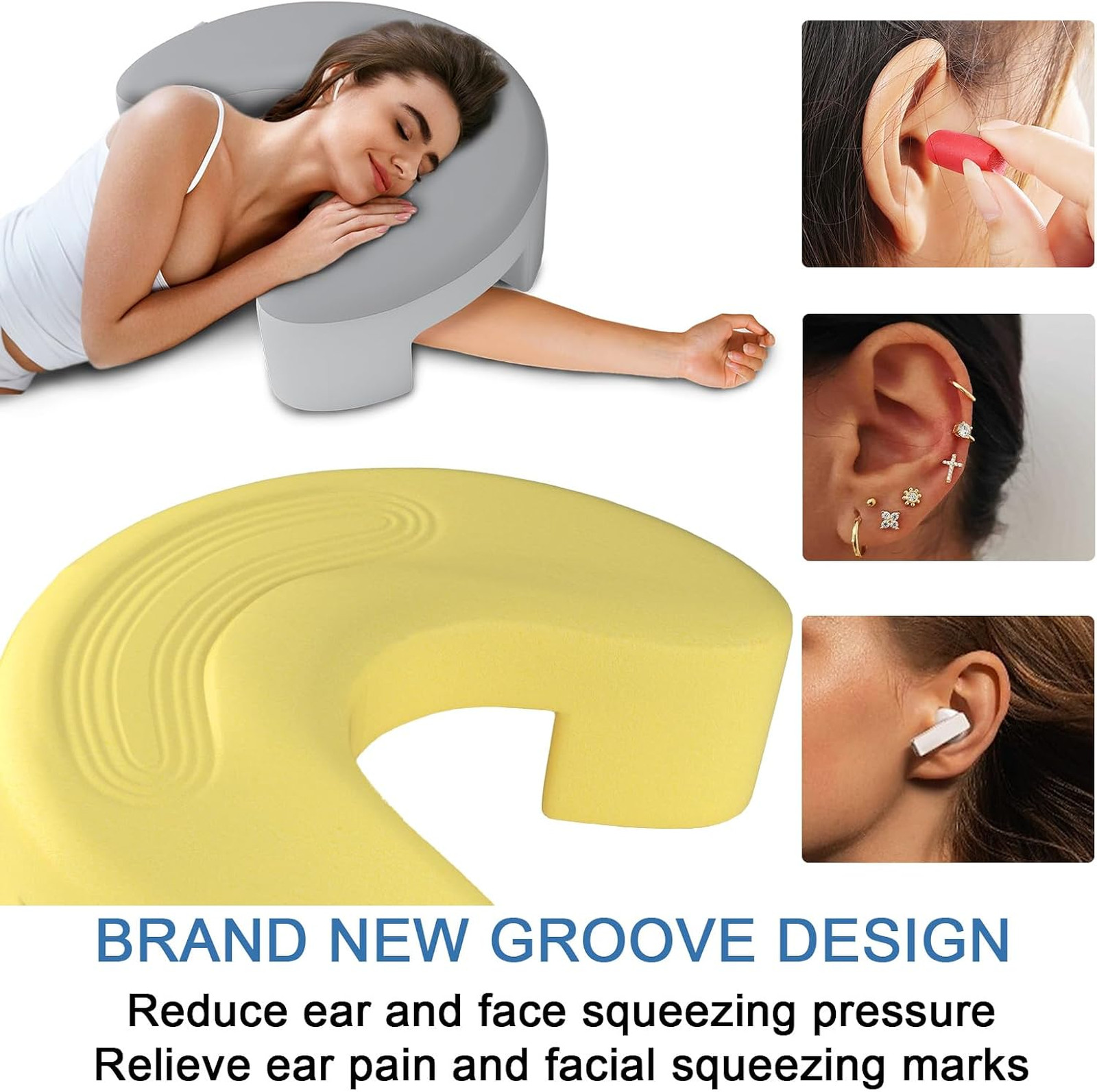 Side Sleeper Pillow with Arm Holes for Adults, Memory Foam Cervical Neck