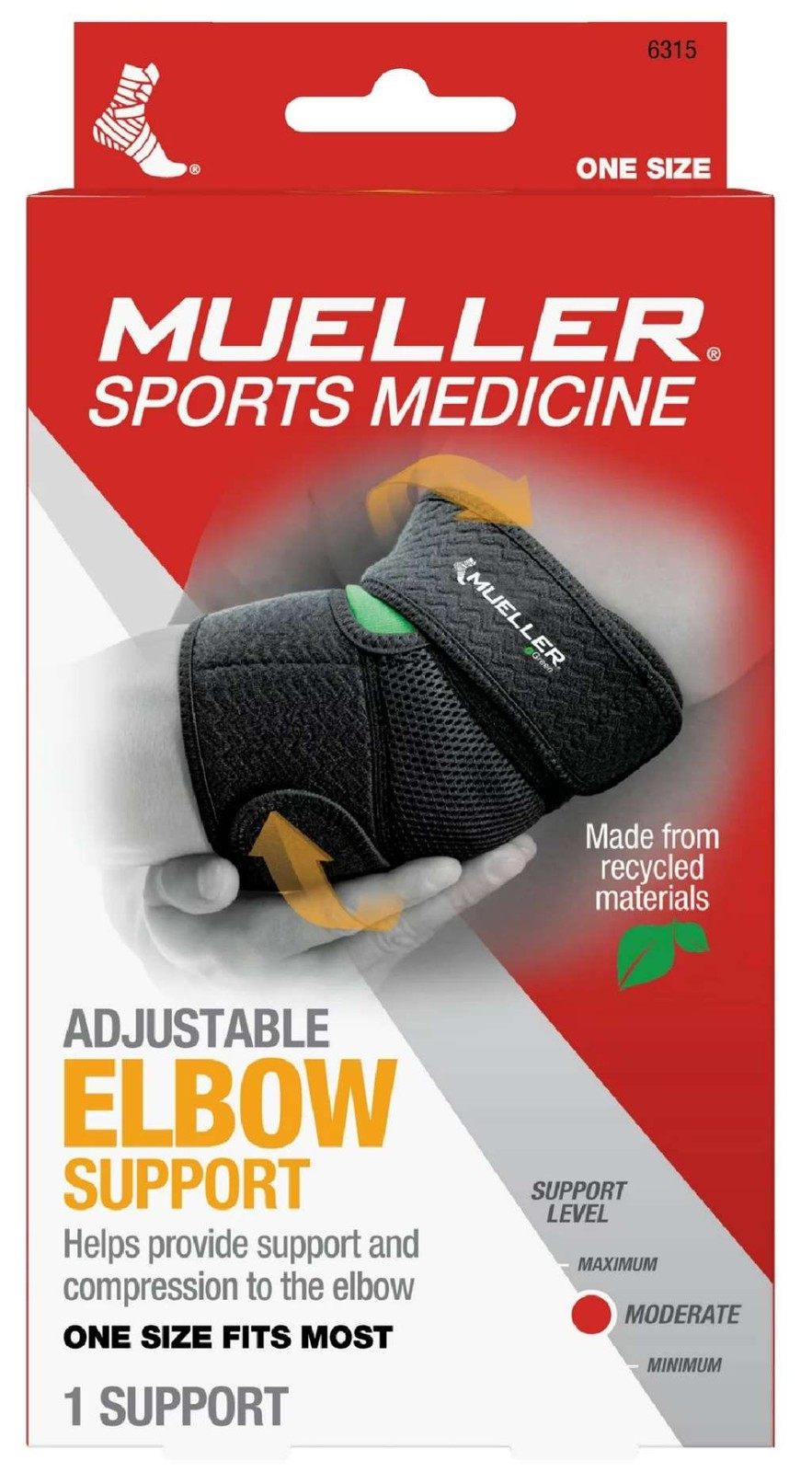MLR Sports Medicine Adjustable Elbow Support (Black) One Size