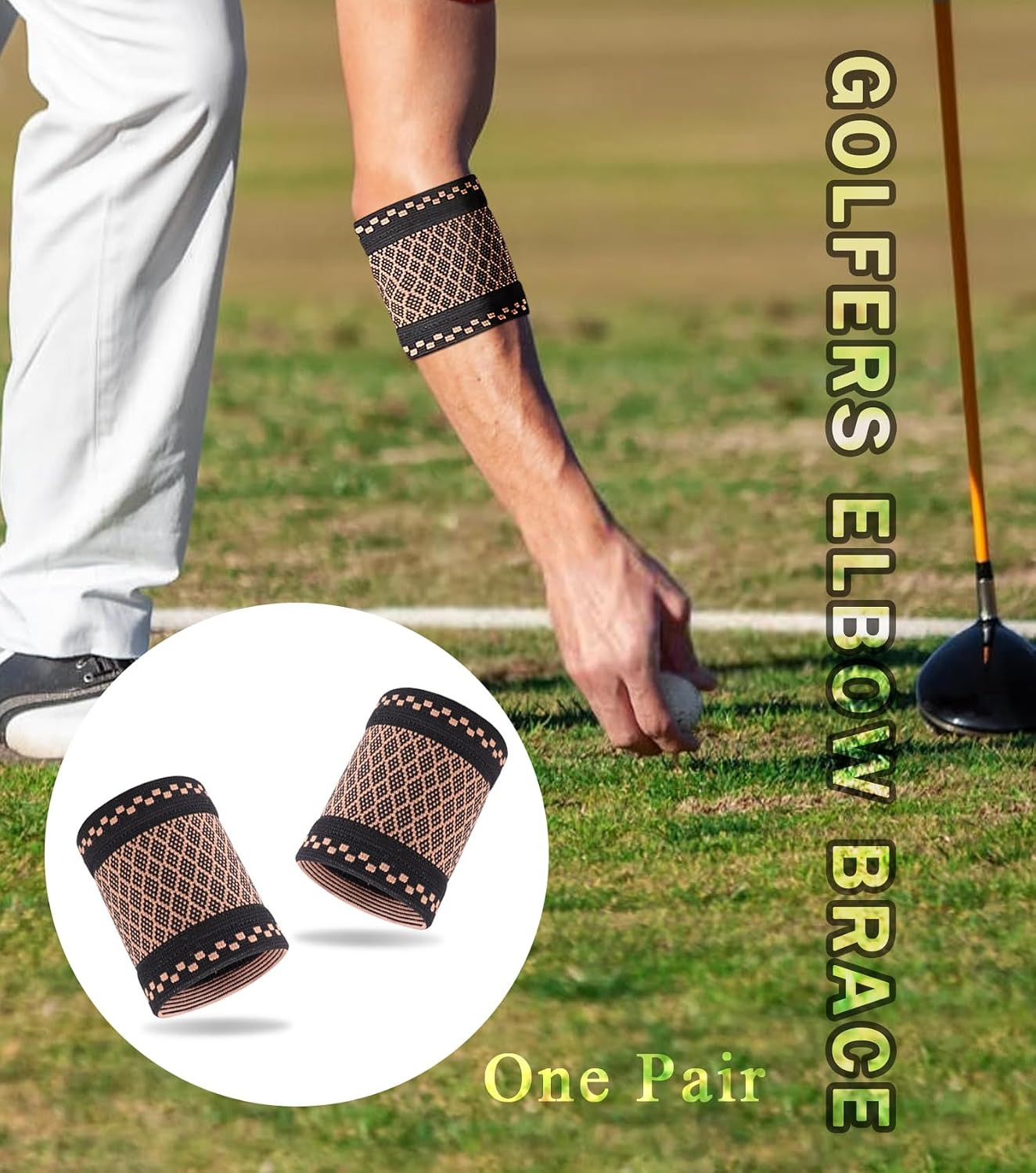 1 Pair Elbow Compression Sleeve, Elbow Brace Support For Tendonitis and Tenni…