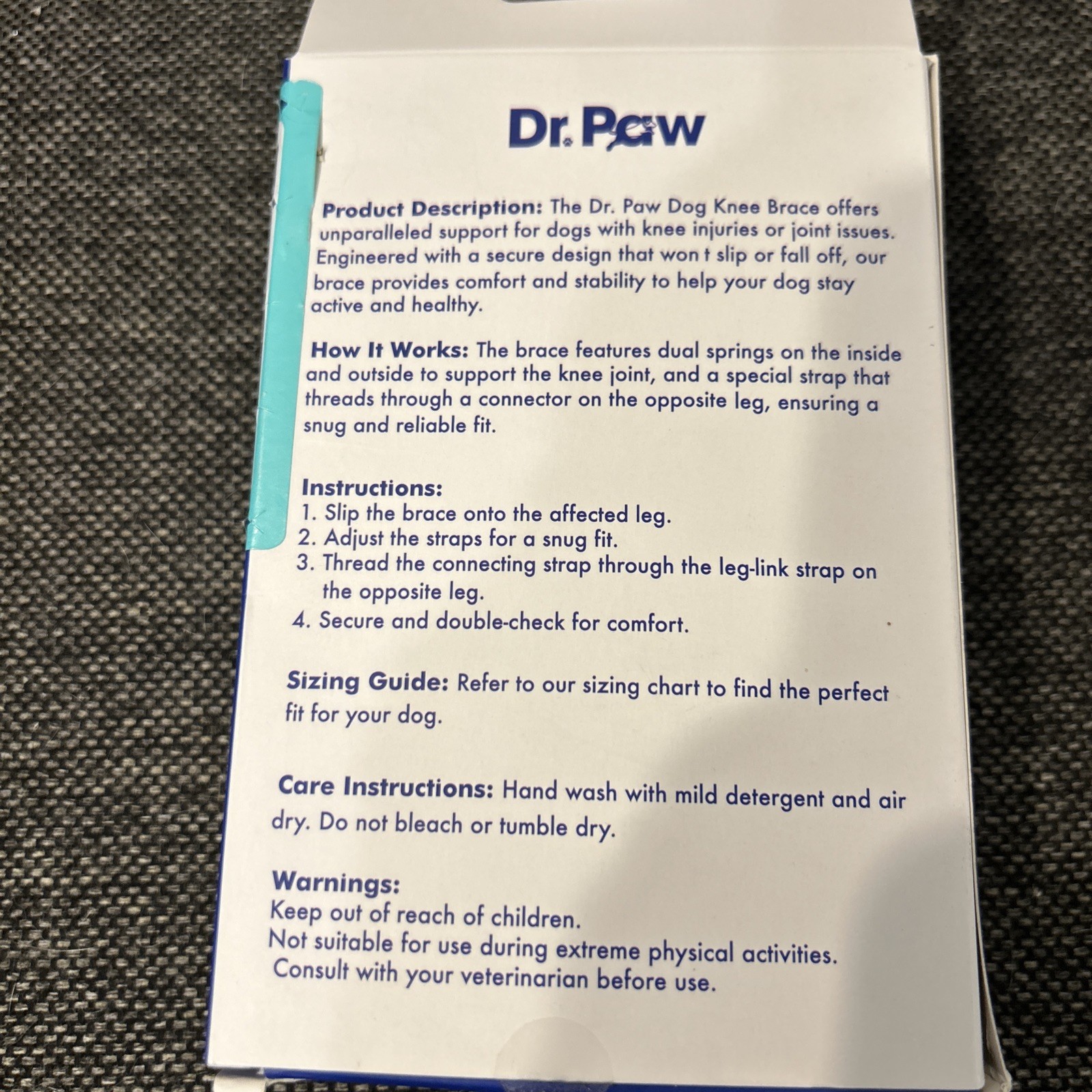 Dr Paw Dog Knee Brace Small New In Box